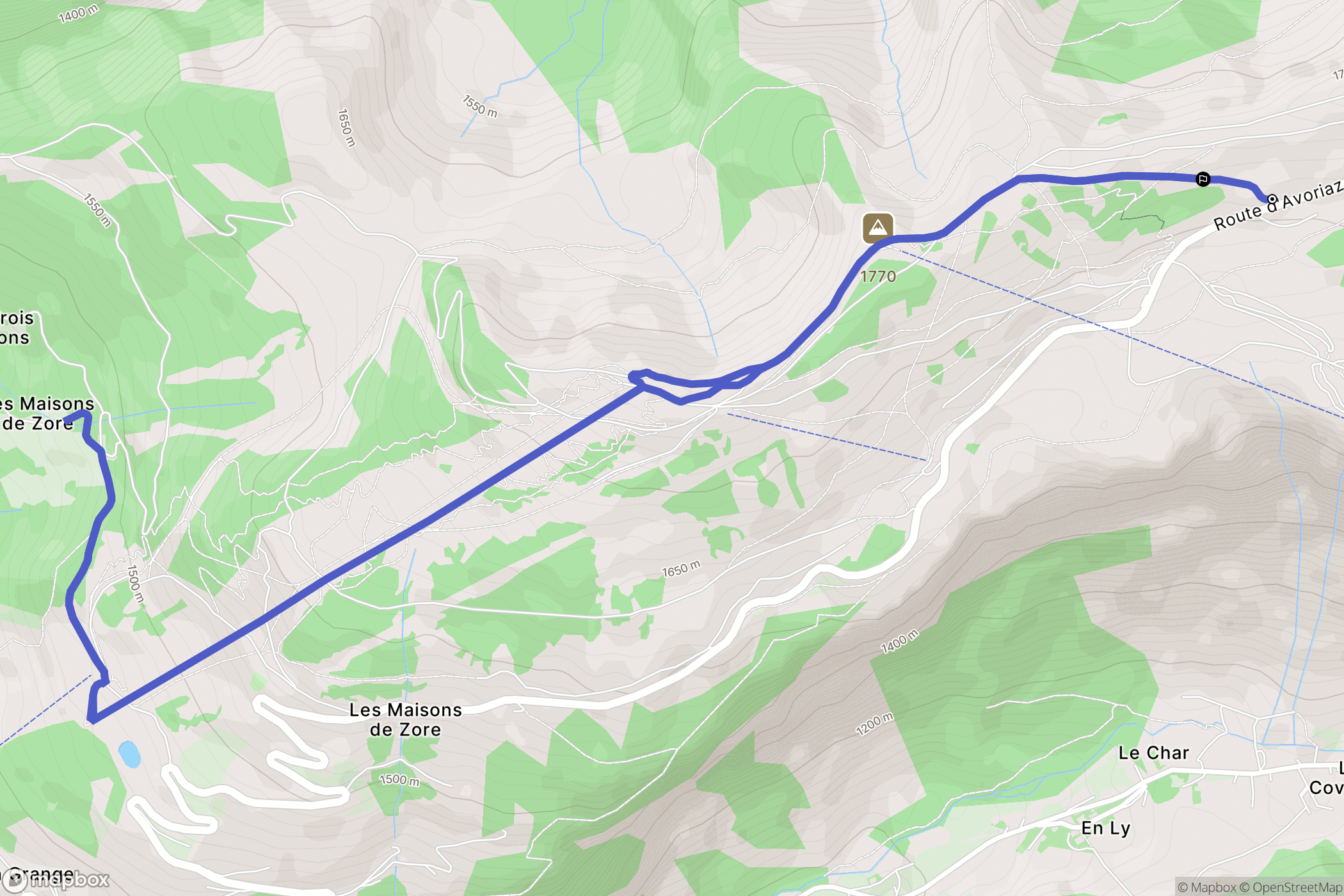 Morzine : carte du parcours de randonnée - France