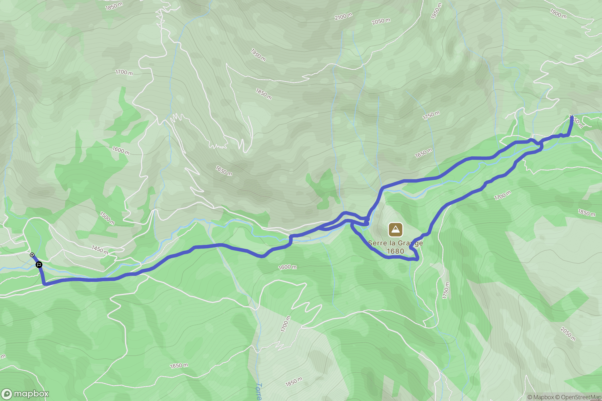 Ancelle : carte du parcours de randonnée - France