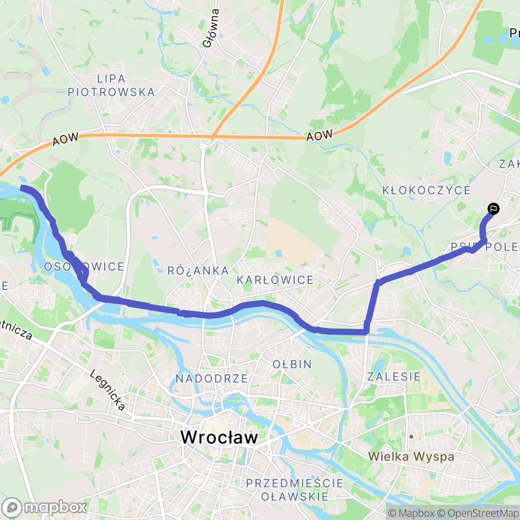 Wrocław: mapa trasy - Poland
