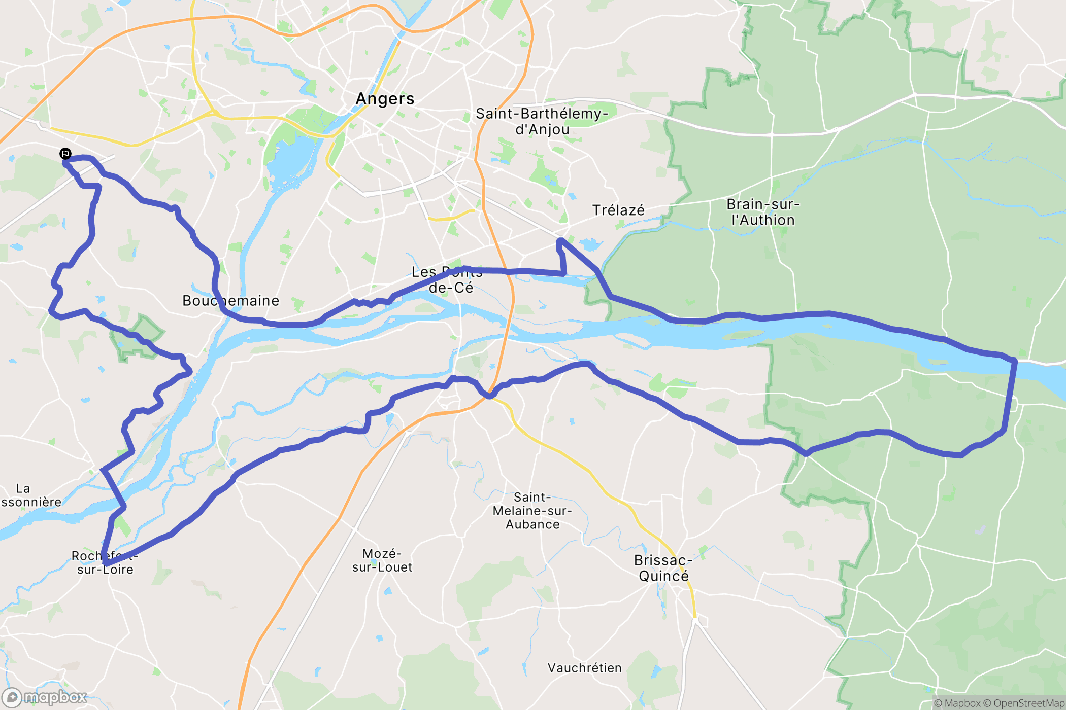 Saint-Léger-de-Linières : carte du parcours de randonnée - France