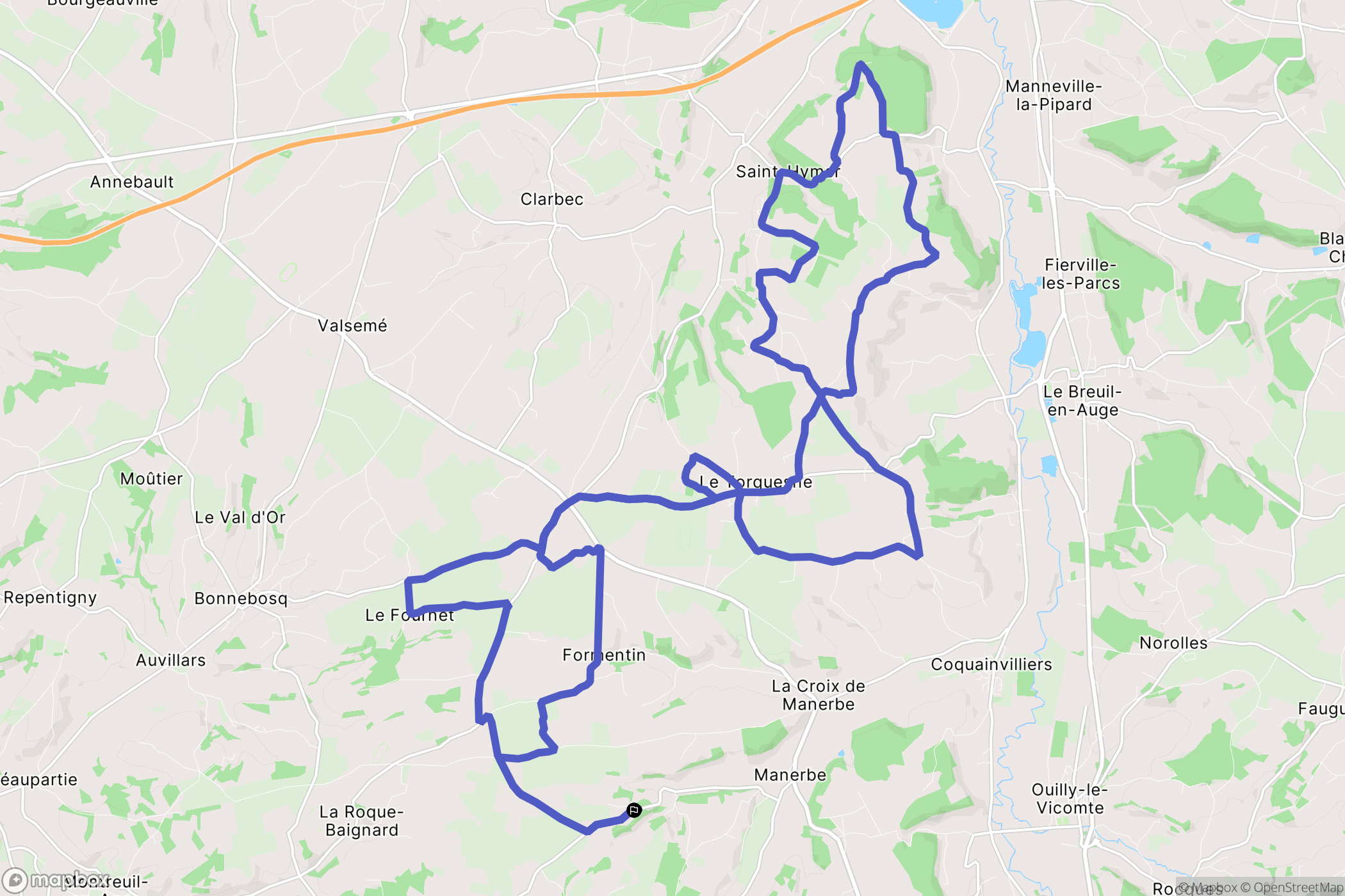 Manerbe : carte du parcours de randonnée - France