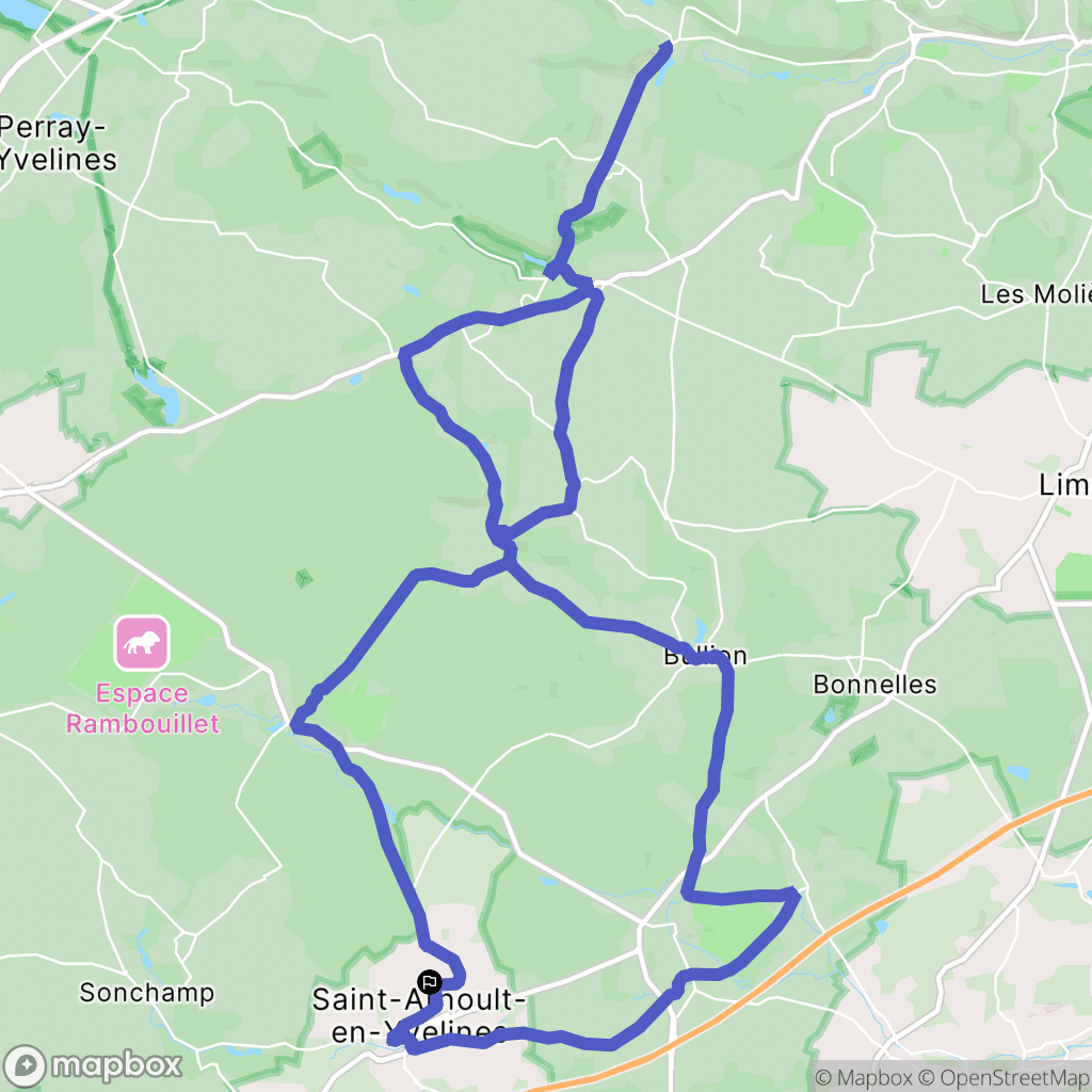 Saint-Arnoult-en-Yvelines : carte du parcours de randonnée - France