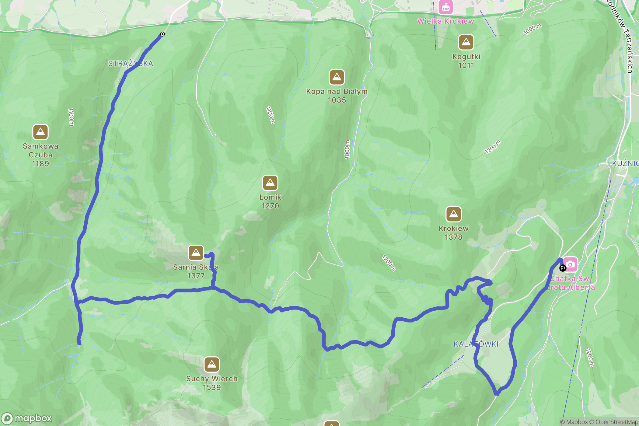 Zakopane: mapa trasy - Poland