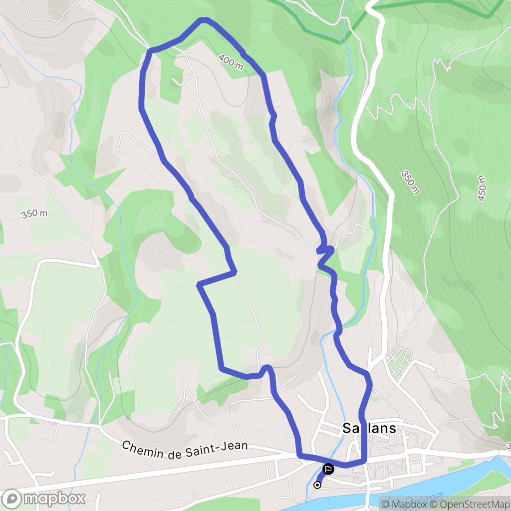 Saillans : carte du parcours de randonnée - France