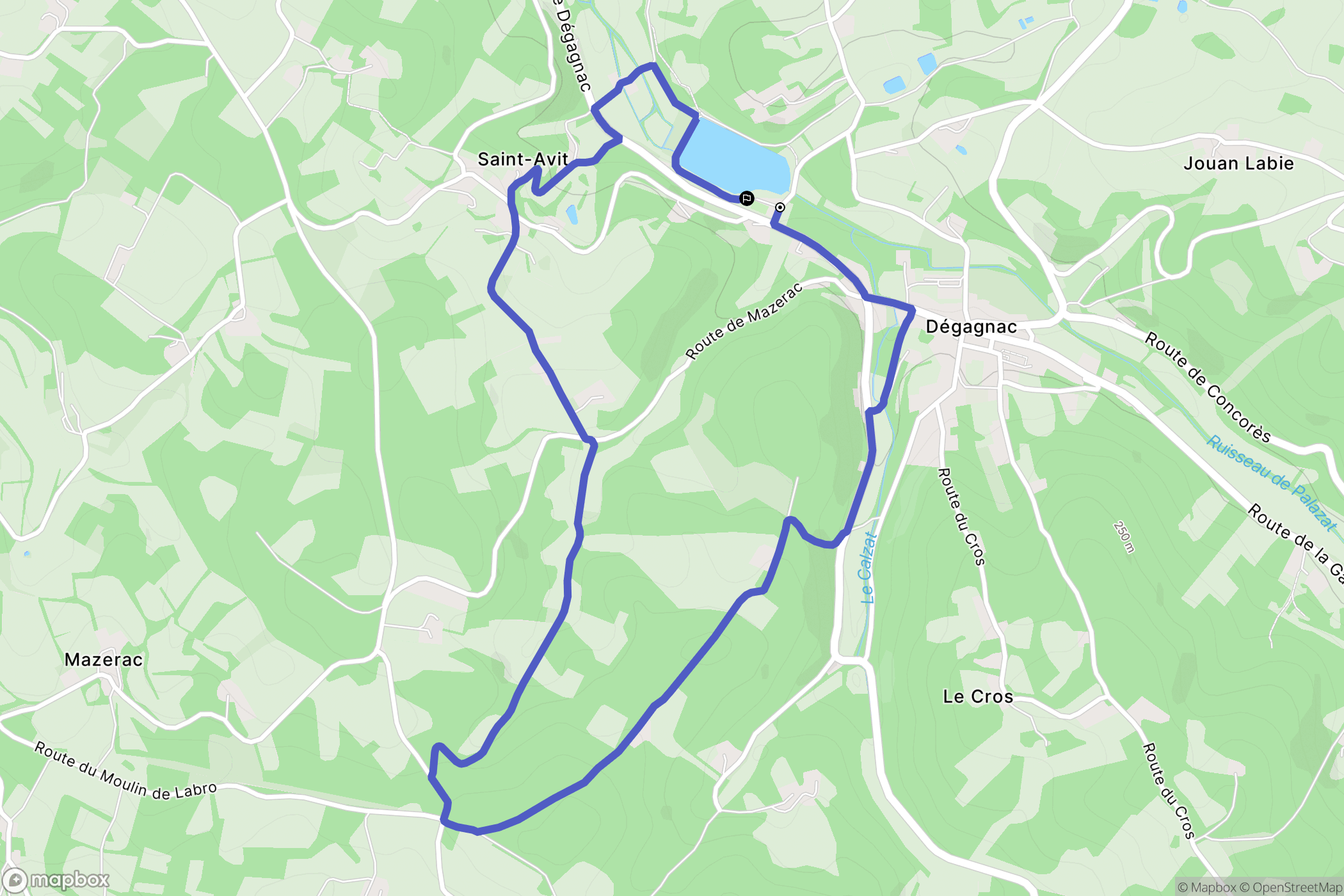 Dégagnac : carte du parcours de randonnée - France