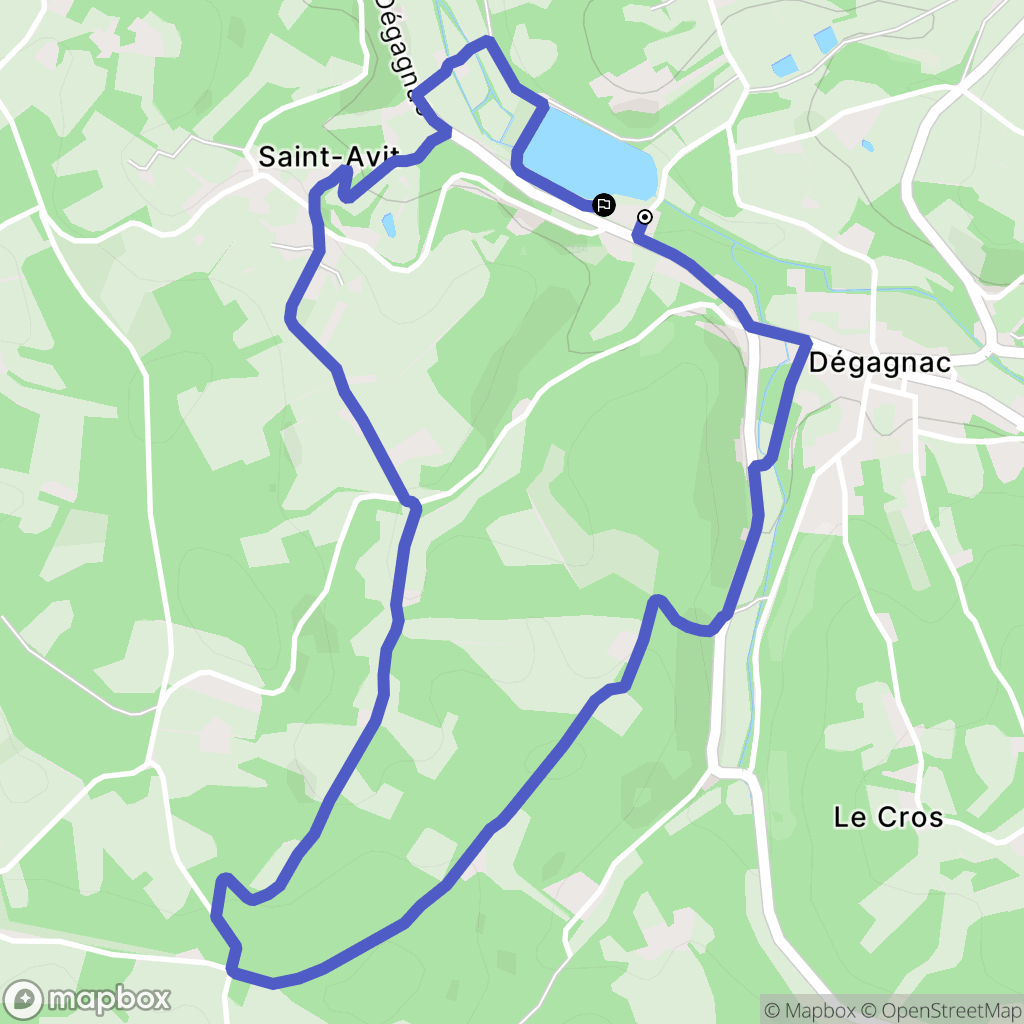 Dégagnac : carte du parcours de randonnée - France