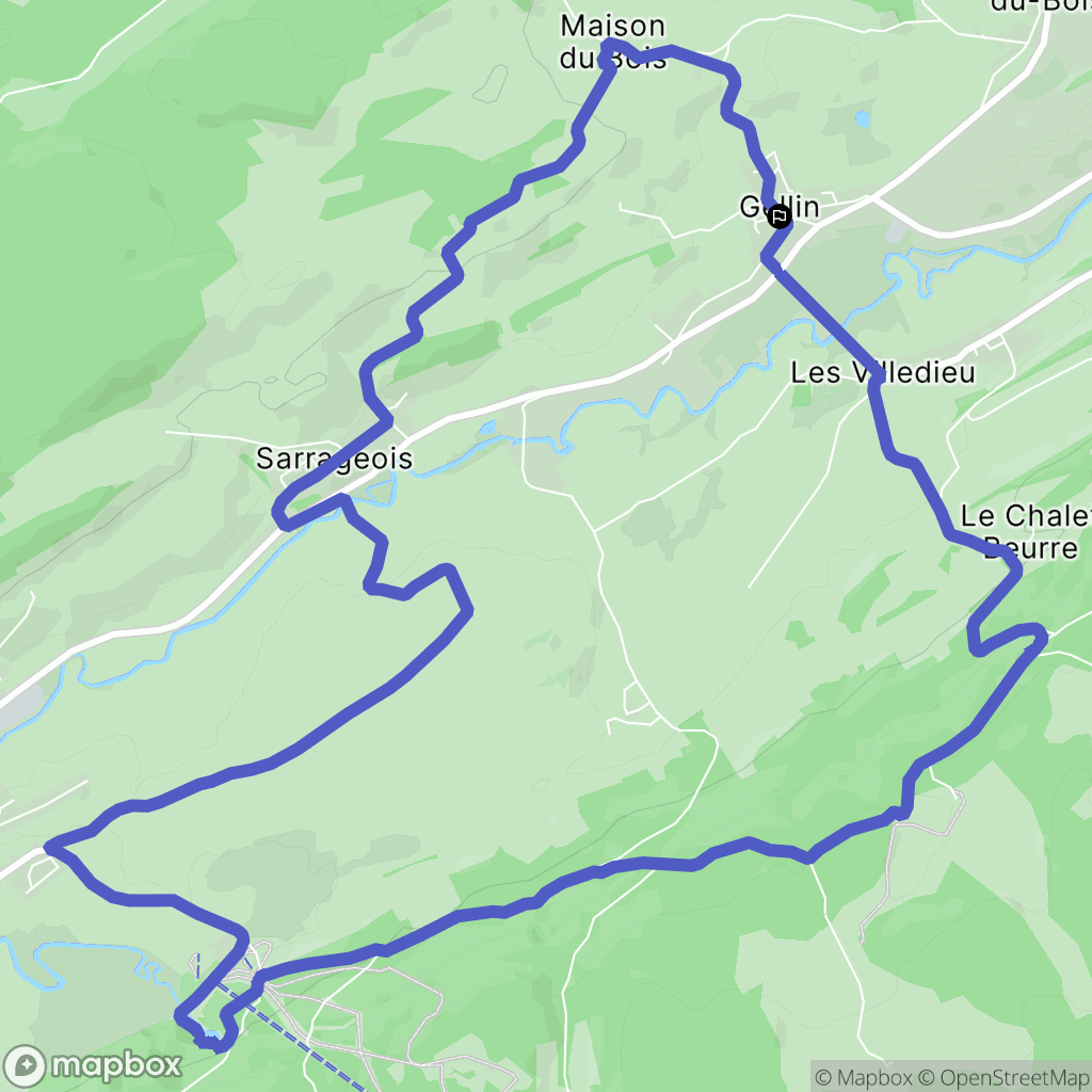 Gellin : carte du parcours de randonnée - France