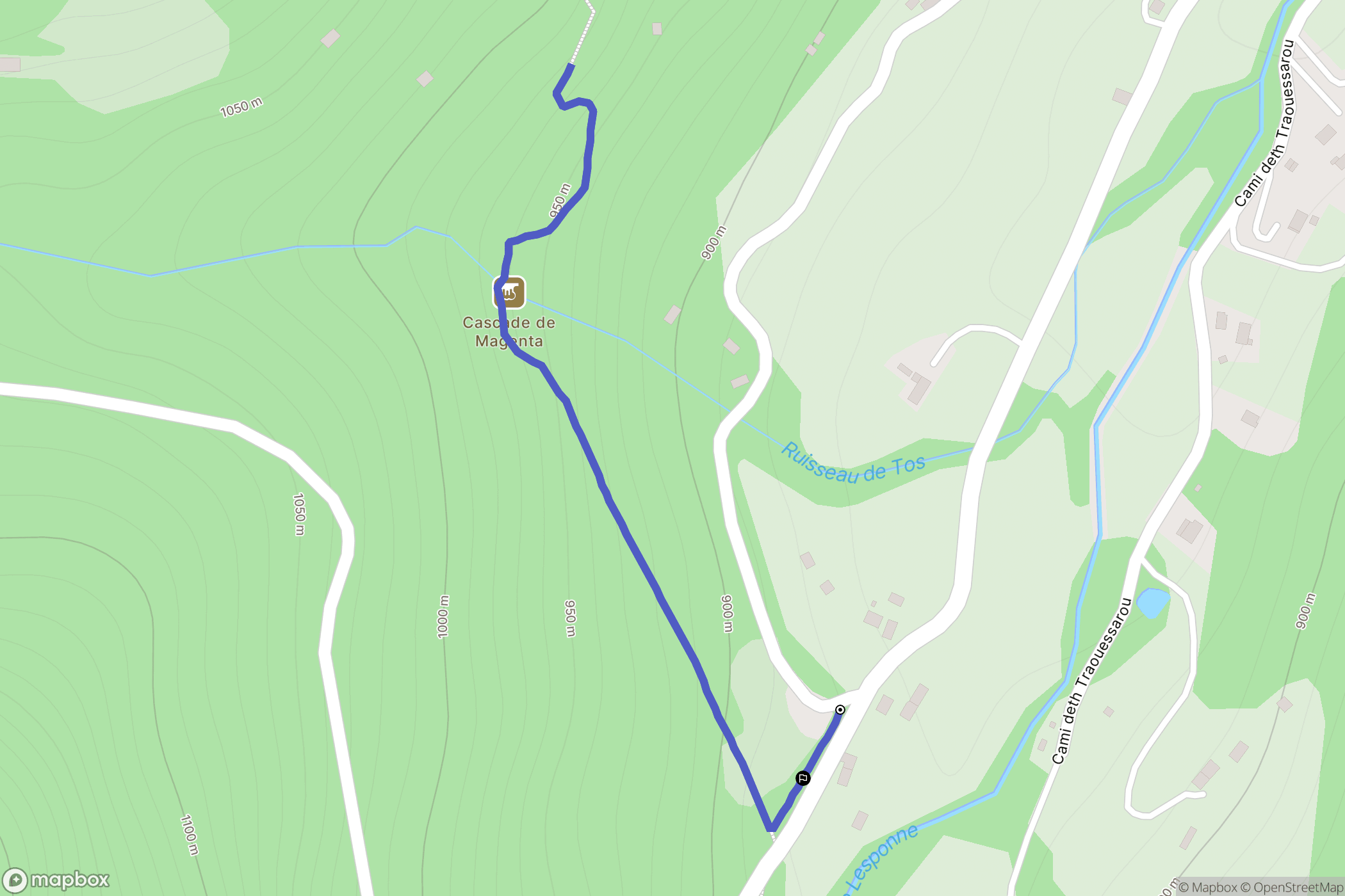 Bagnères-de-Bigorre : carte du parcours de randonnée - France