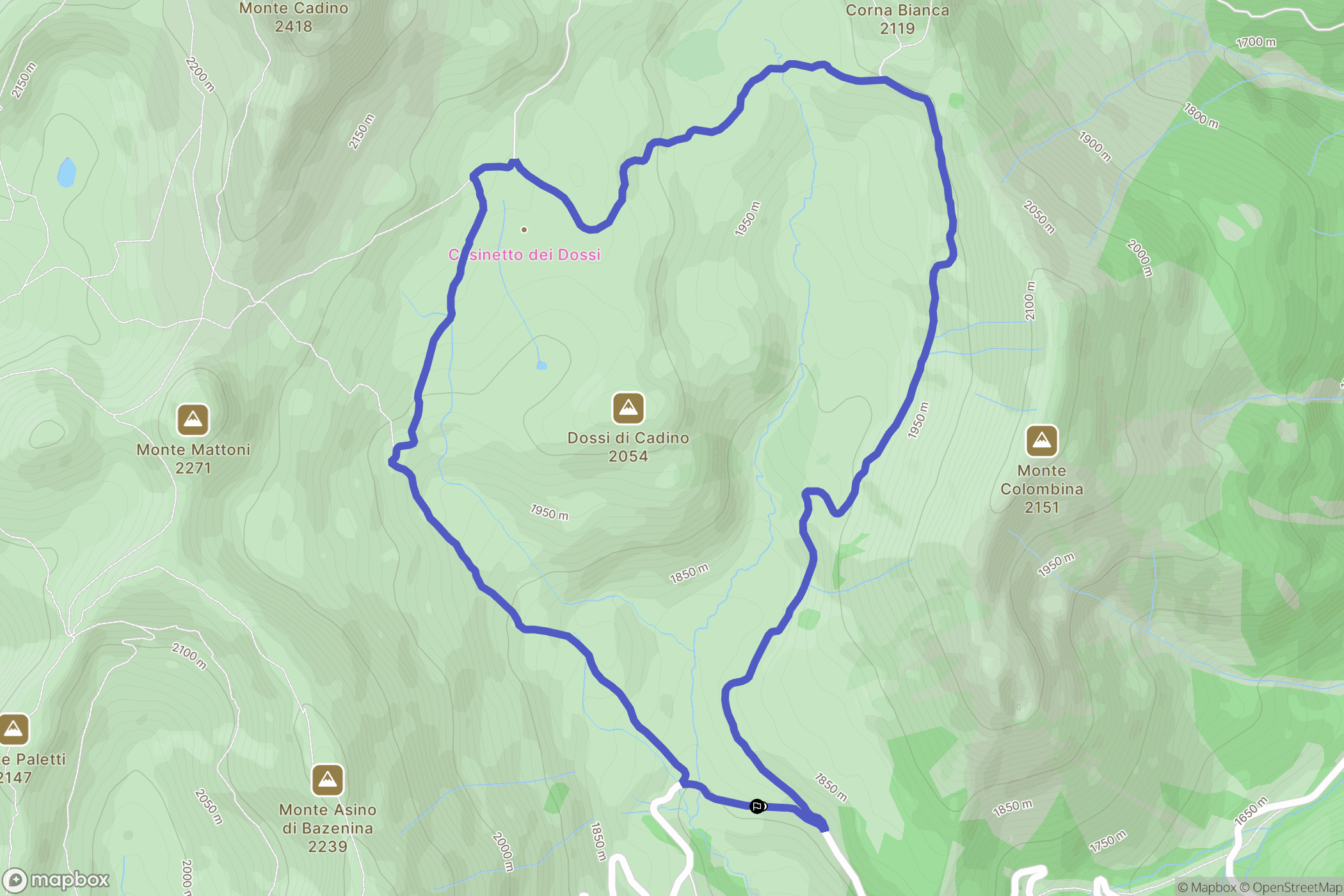 Breno : carte du parcours de randonnée - Italy