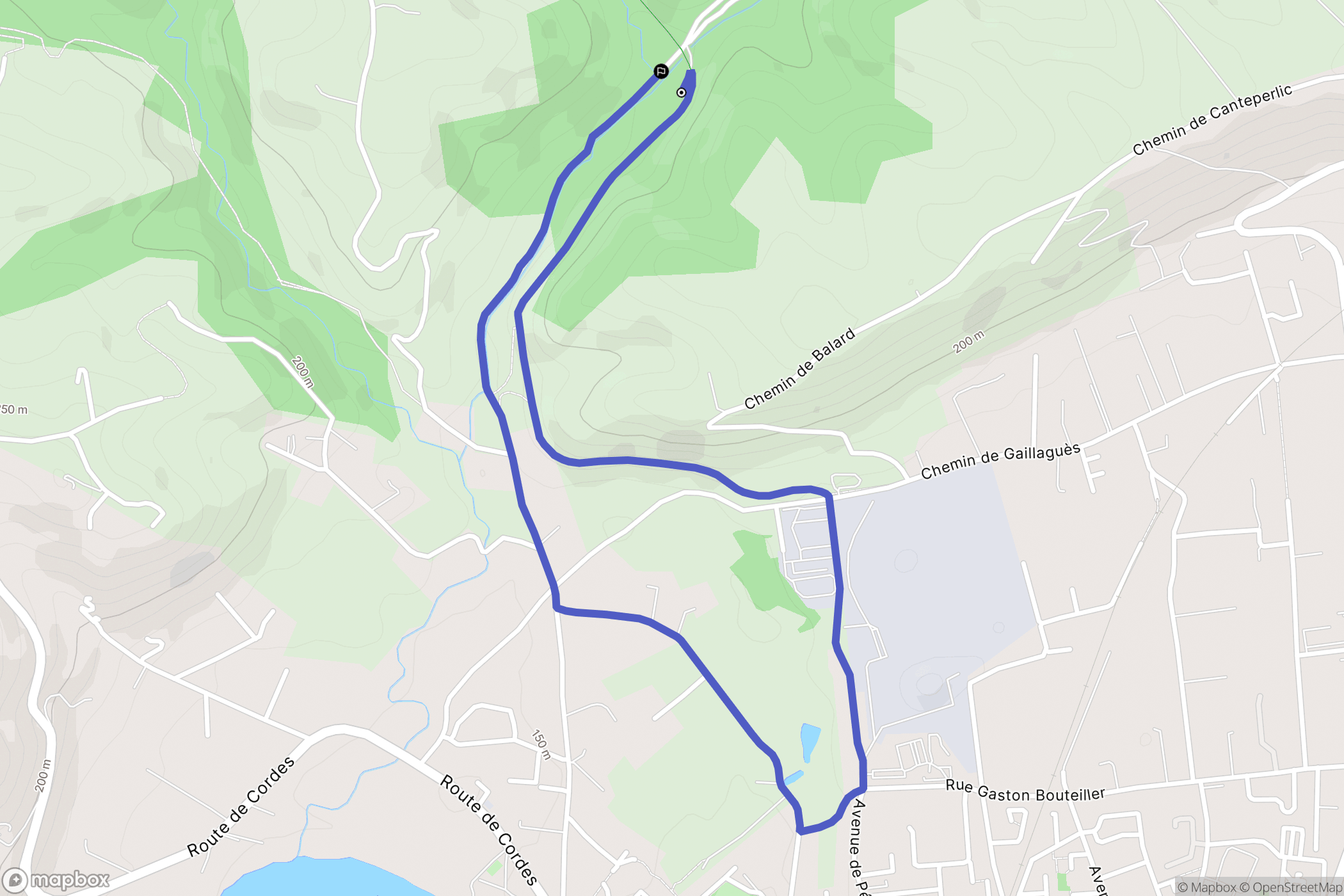 Cagnac-les-Mines : carte du parcours de randonnée - France