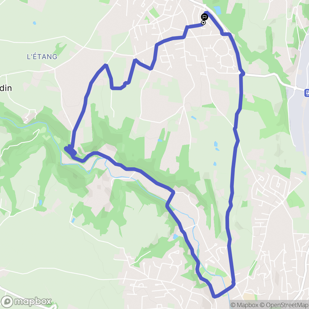 Chaponost : carte du parcours de randonnée - France
