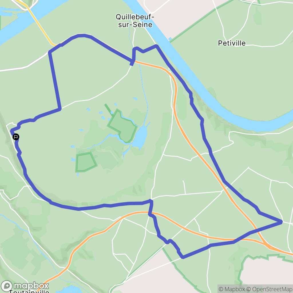 Marais-Vernier : carte du parcours de randonnée - France
