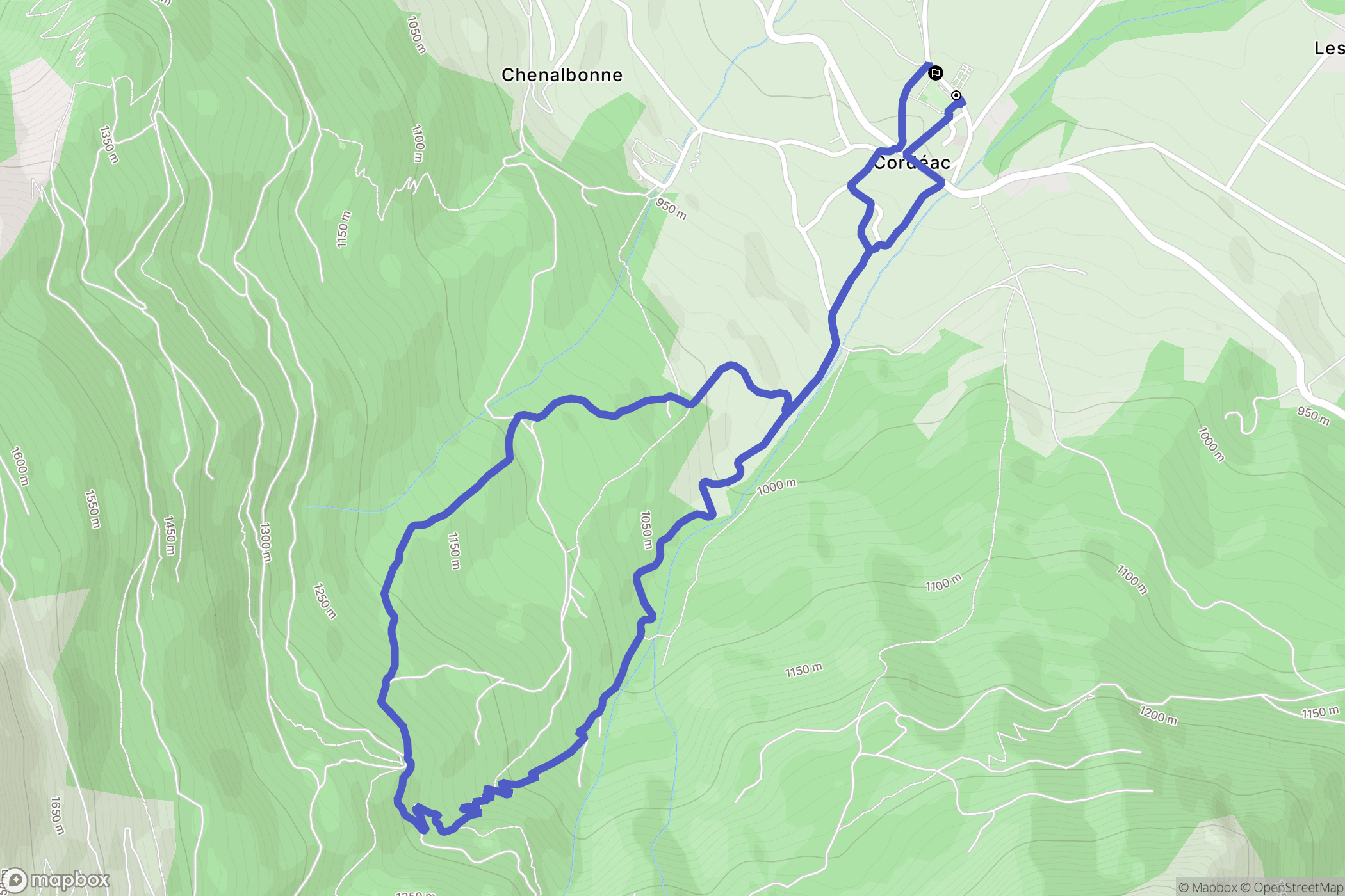 Châtel-en-Trièves : carte du parcours de randonnée - France