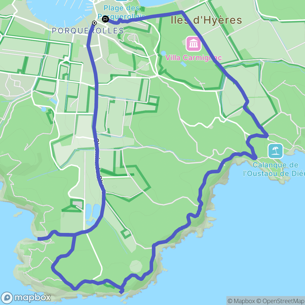 Hyères : carte du parcours de randonnée - France