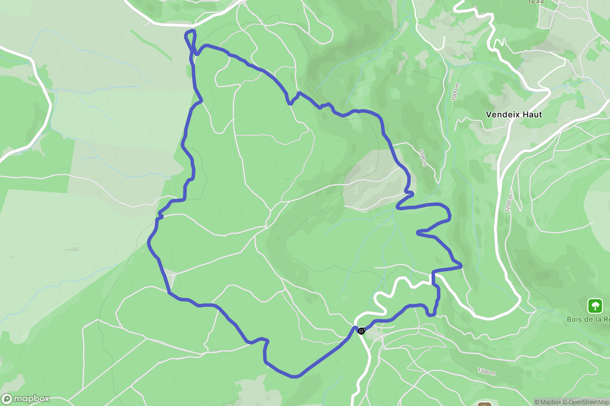 La Tour-d'Auvergne : carte du parcours de randonnée - France