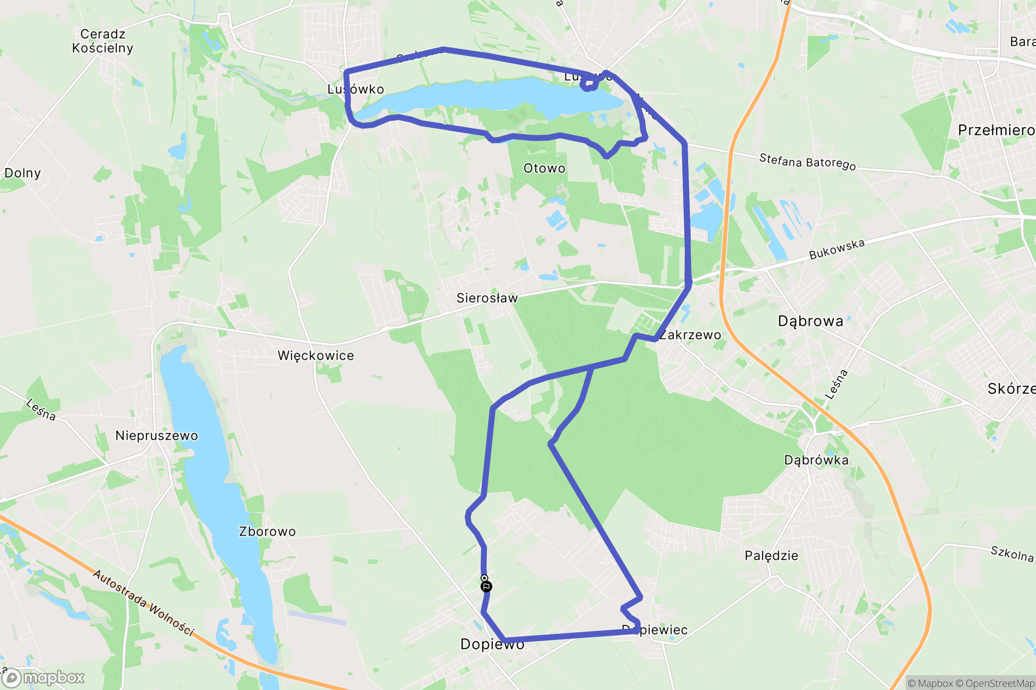 Dopiewo: mapa trasy - Poland