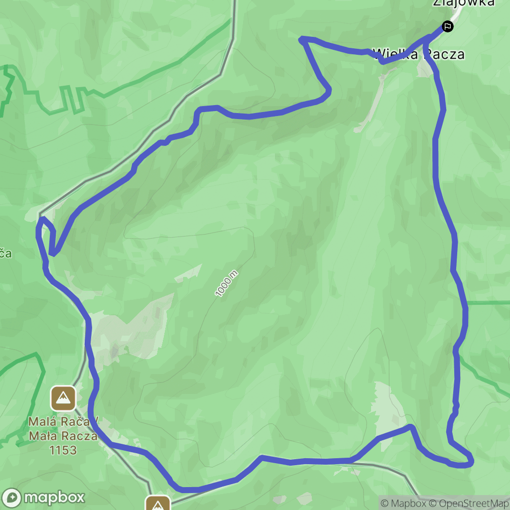 Rycerka Górna: mapa trasy - Poland