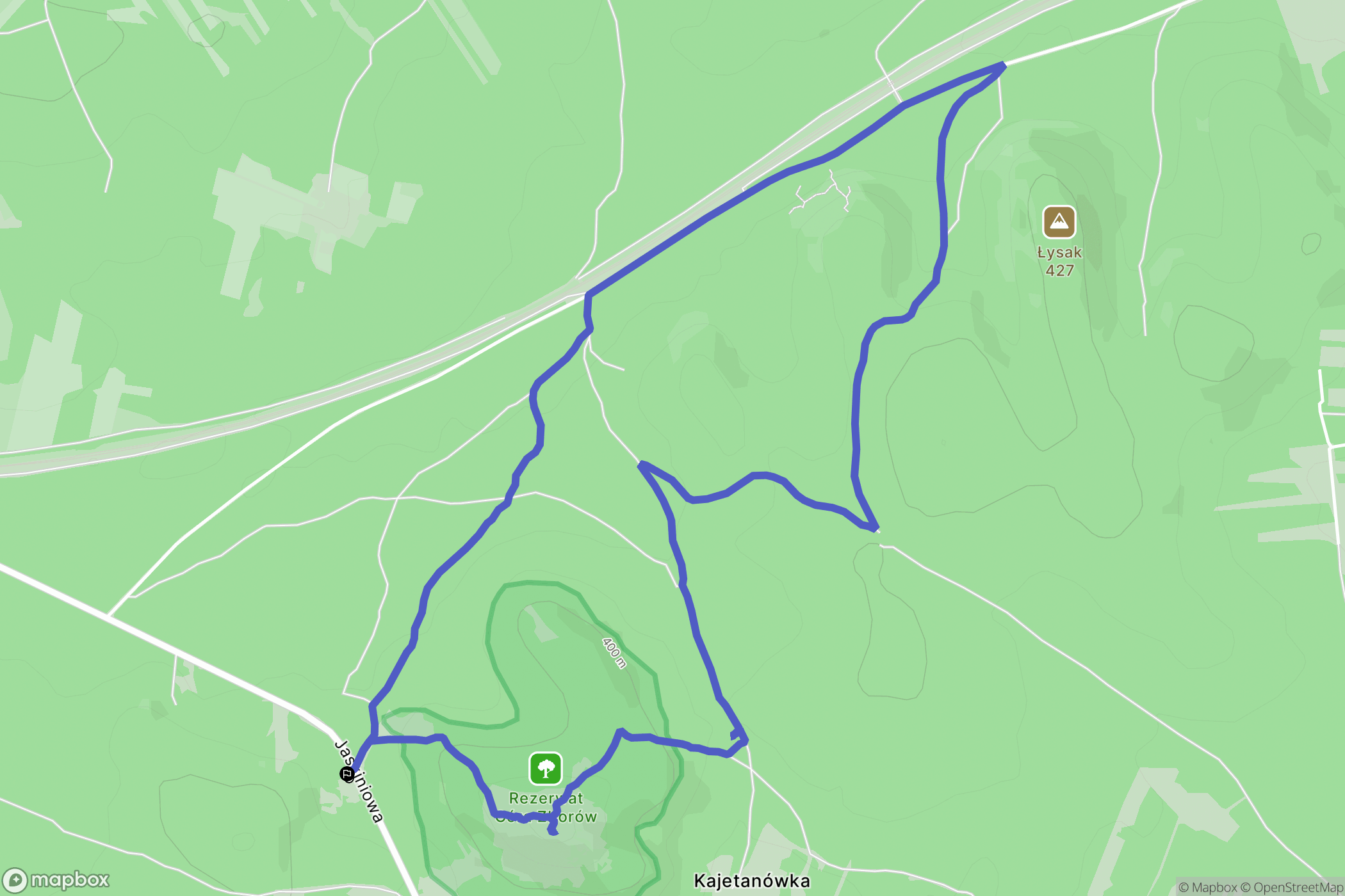 Podlesice: mapa trasy - Poland