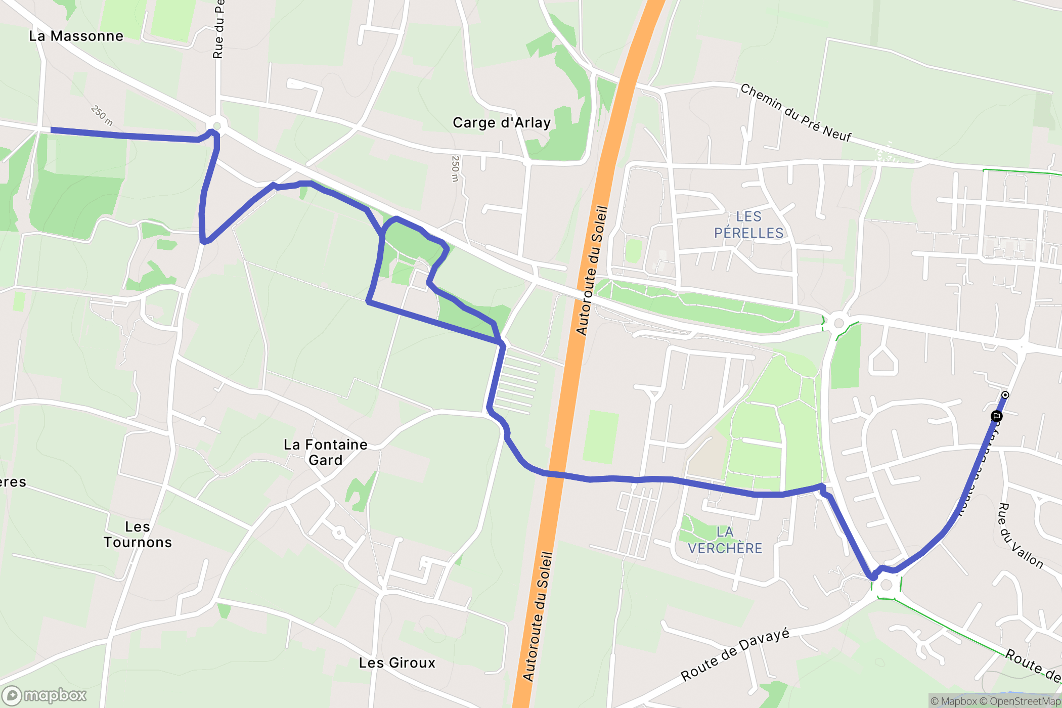 Charnay-lès-Mâcon : carte du parcours de randonnée - France
