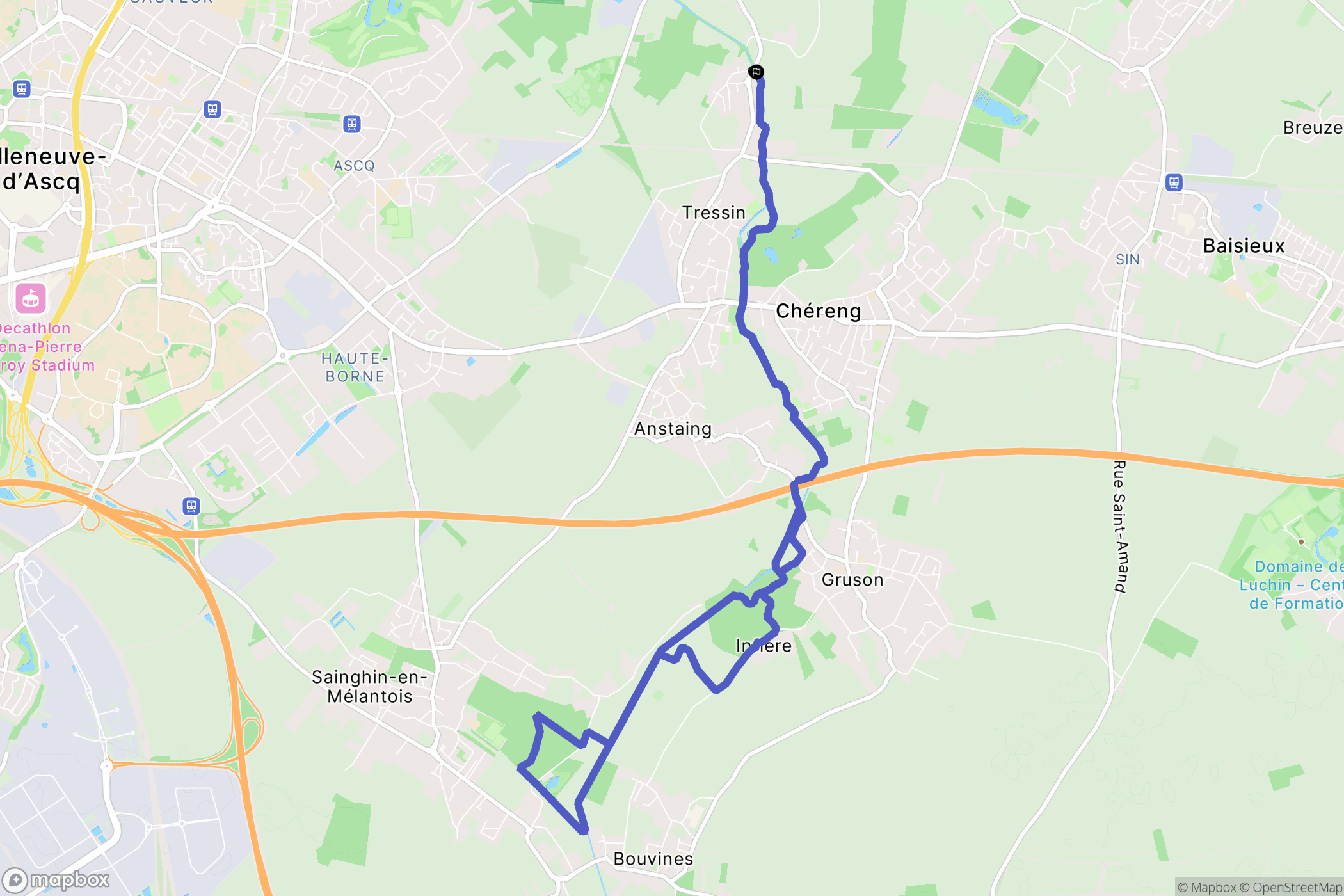 Tressin : carte du parcours de randonnée - France