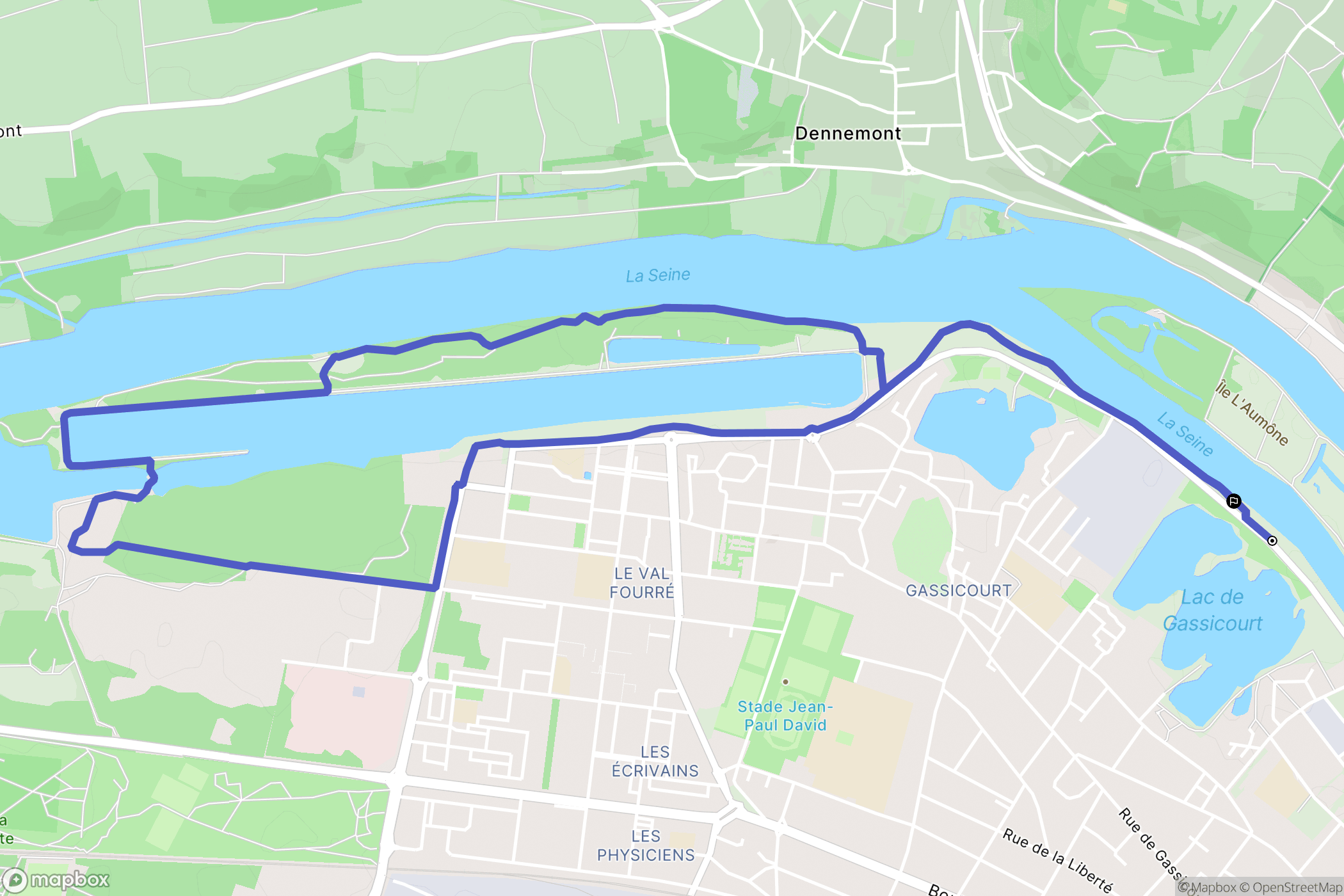 Mantes-la-Jolie : carte du parcours de randonnée - France