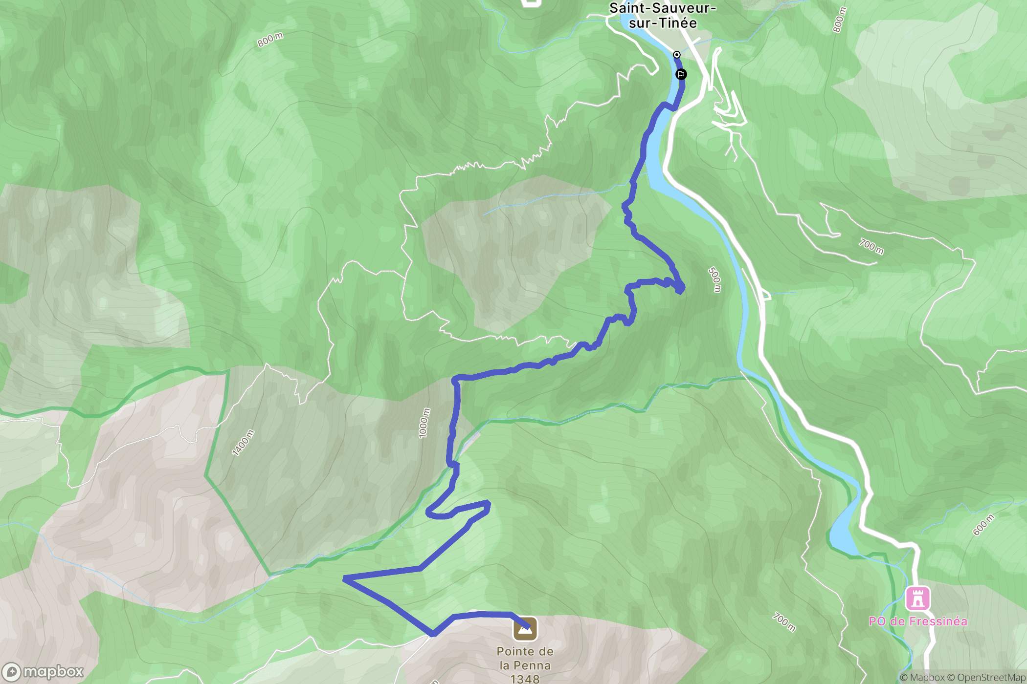 Saint-Sauveur-sur-Tinée : carte du parcours de randonnée - France