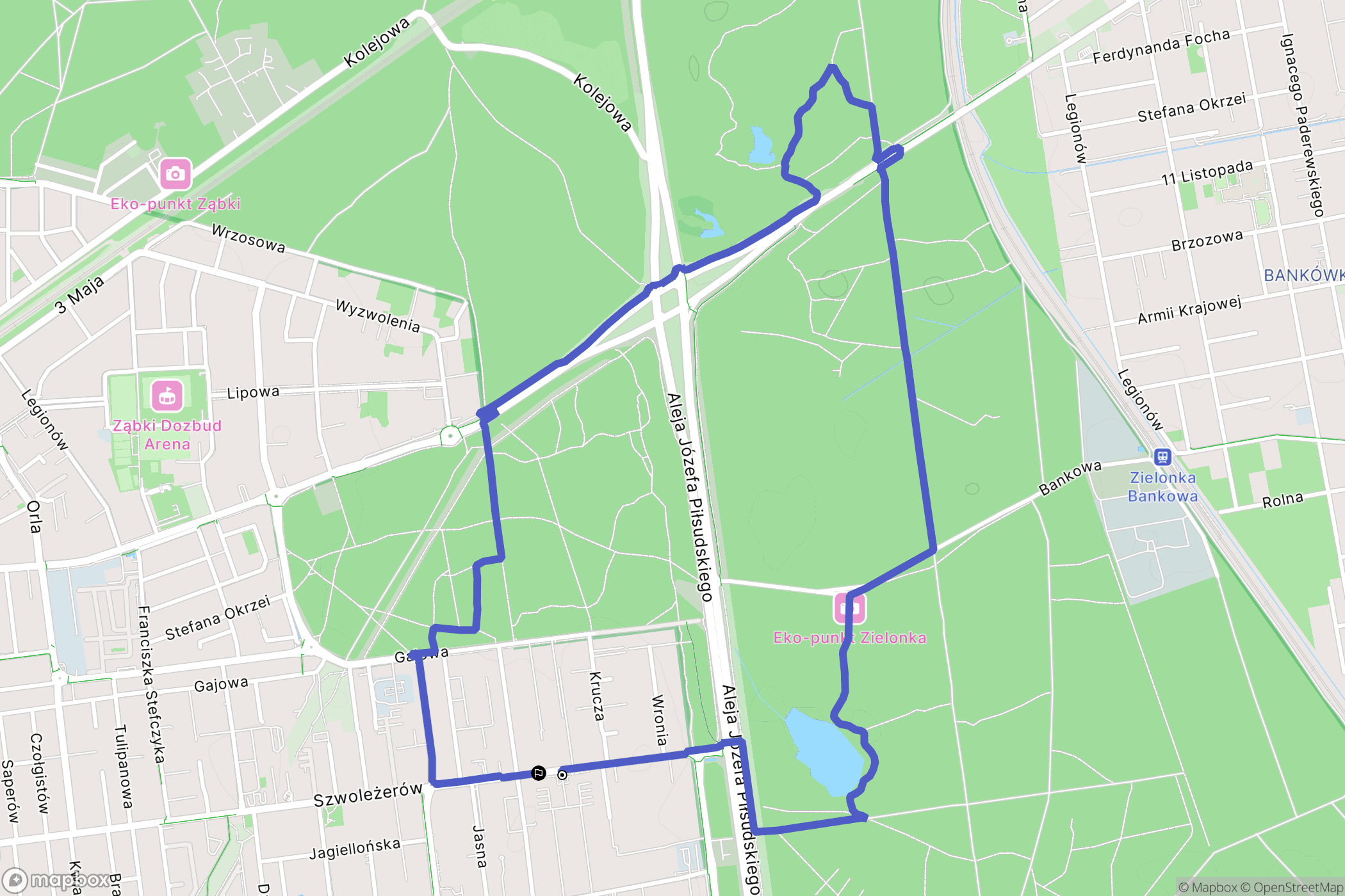 Ząbki: mapa trasy - Poland