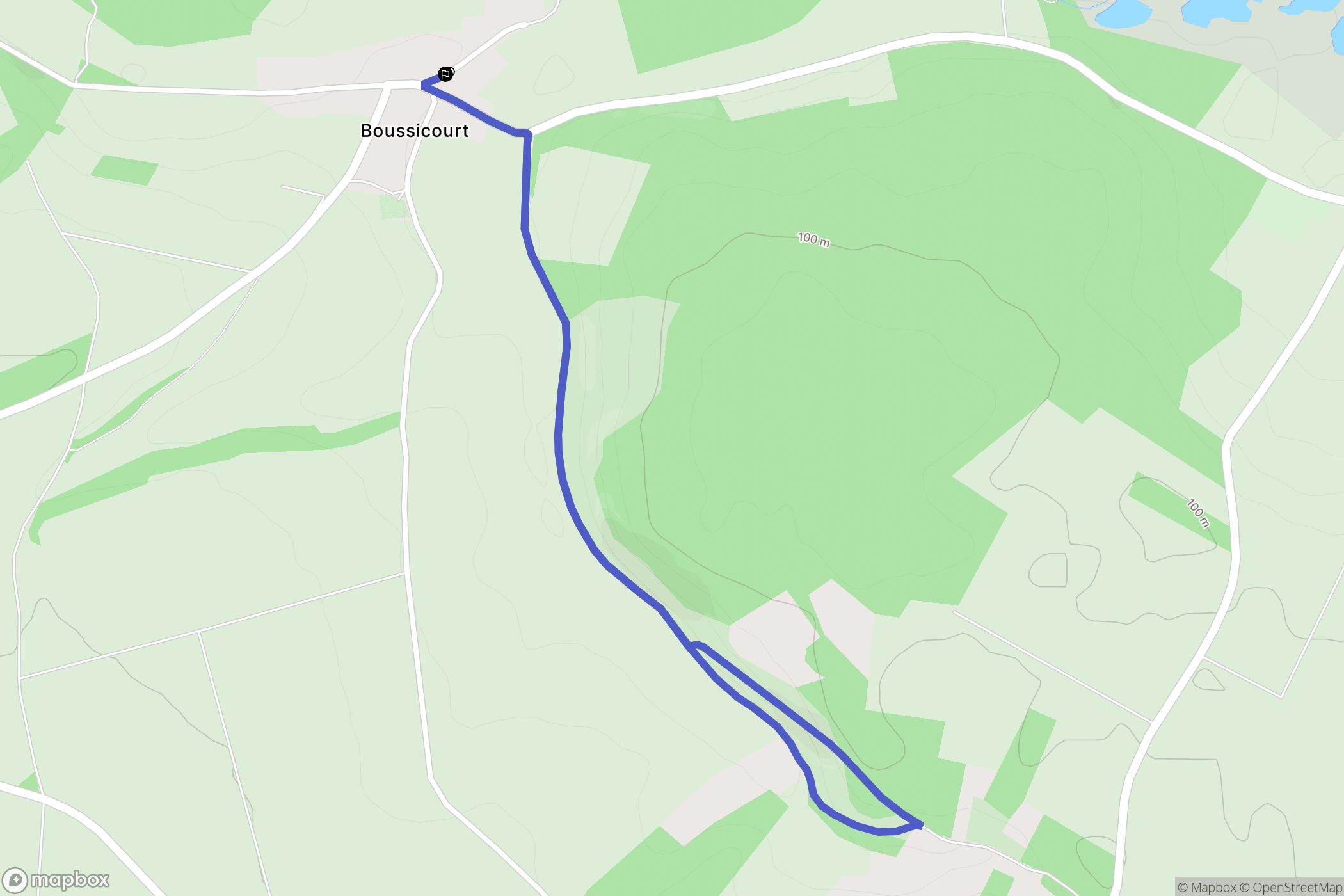 Boussicourt : carte du parcours de randonnée - France