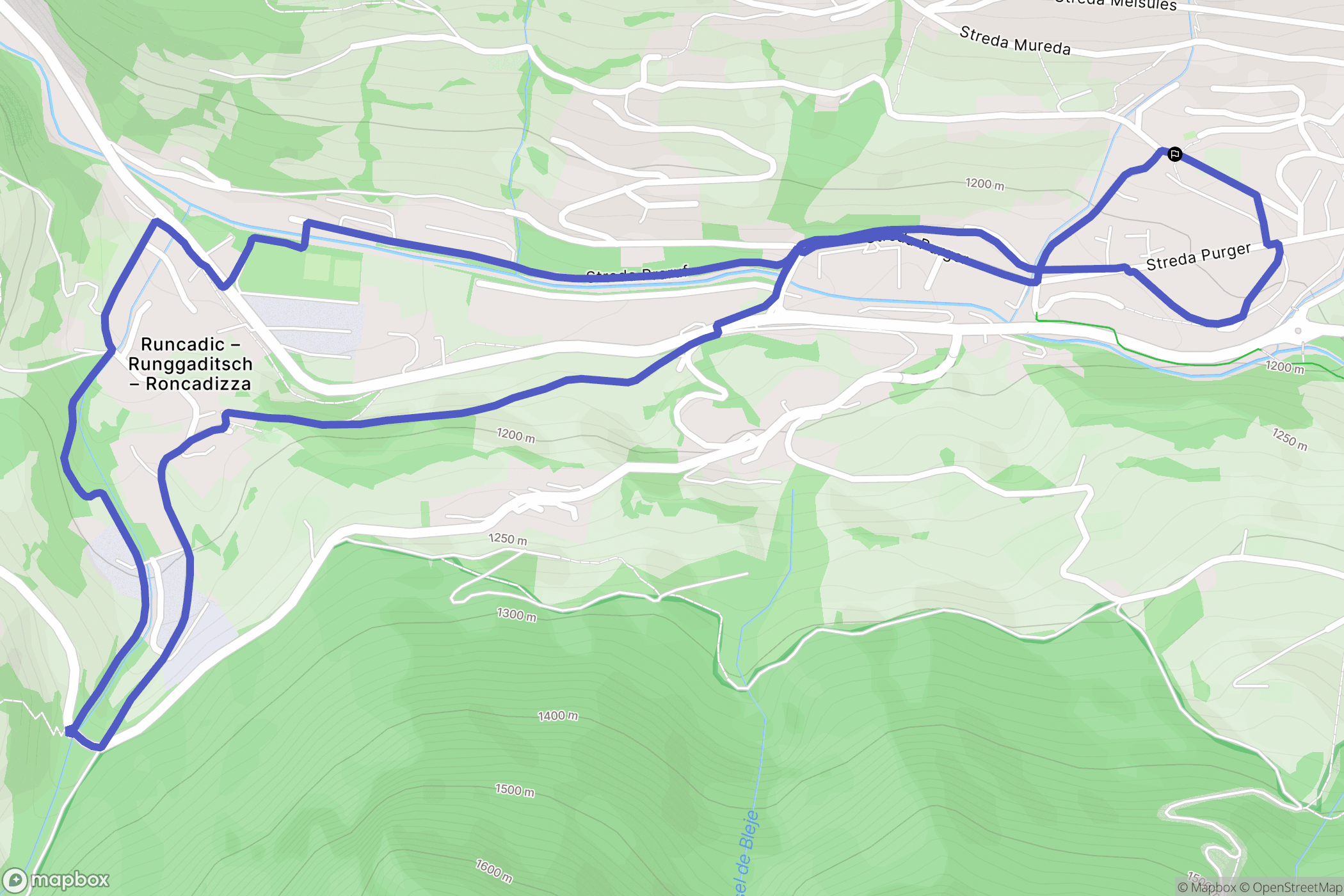 Ortisei : carte du parcours de randonnée - Italy