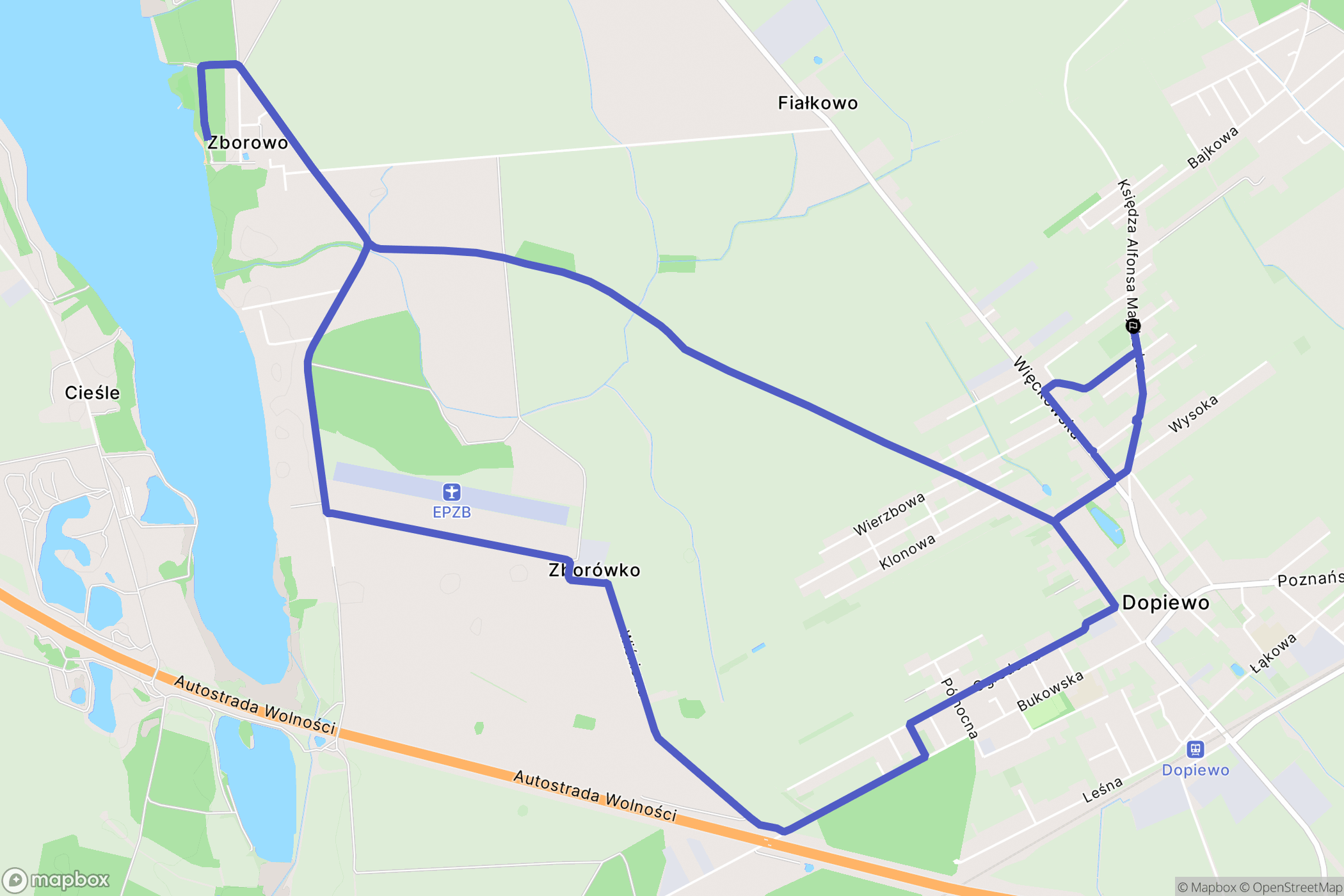 Dopiewo: mapa trasy - Poland