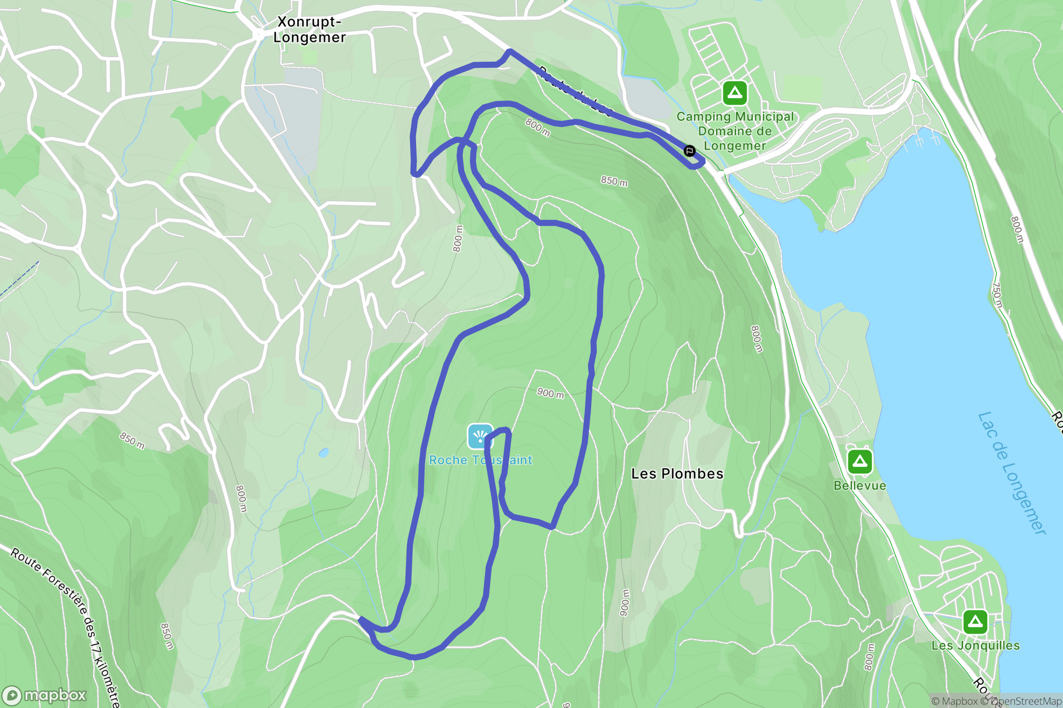 Xonrupt-Longemer : carte du parcours de randonnée - France