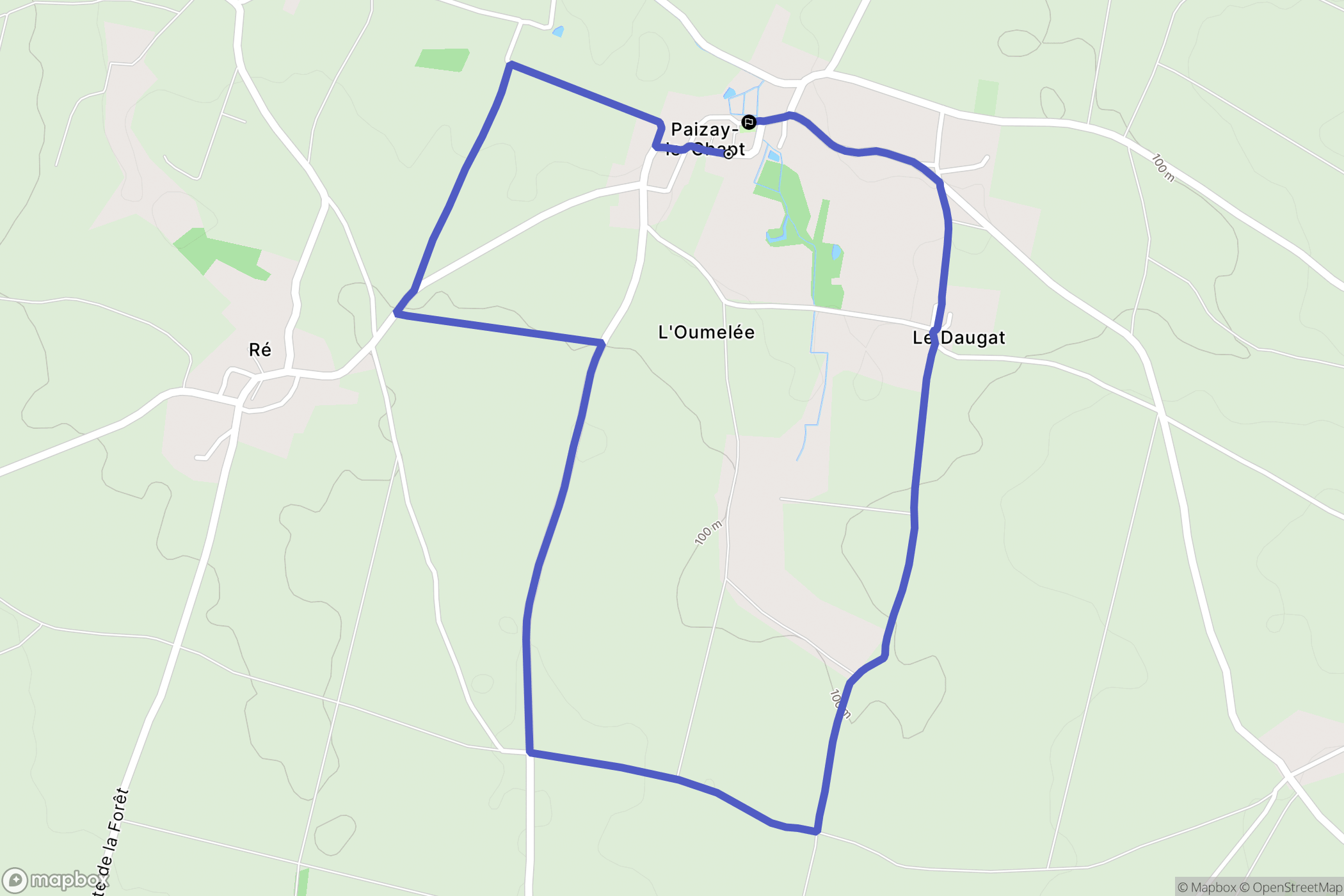 Paizay-le-Chapt : carte du parcours de randonnée - France