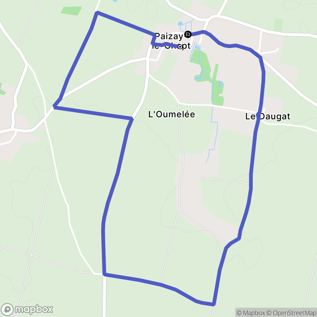Paizay-le-Chapt : carte du parcours de randonnée - France