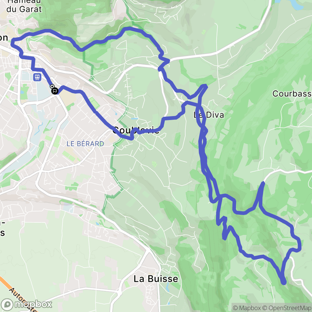 Voiron : carte du parcours de randonnée - France