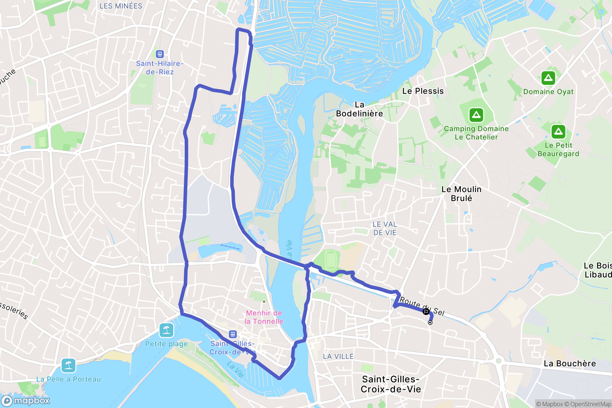 Saint-Gilles-Croix-de-Vie : carte du parcours de randonnée - France