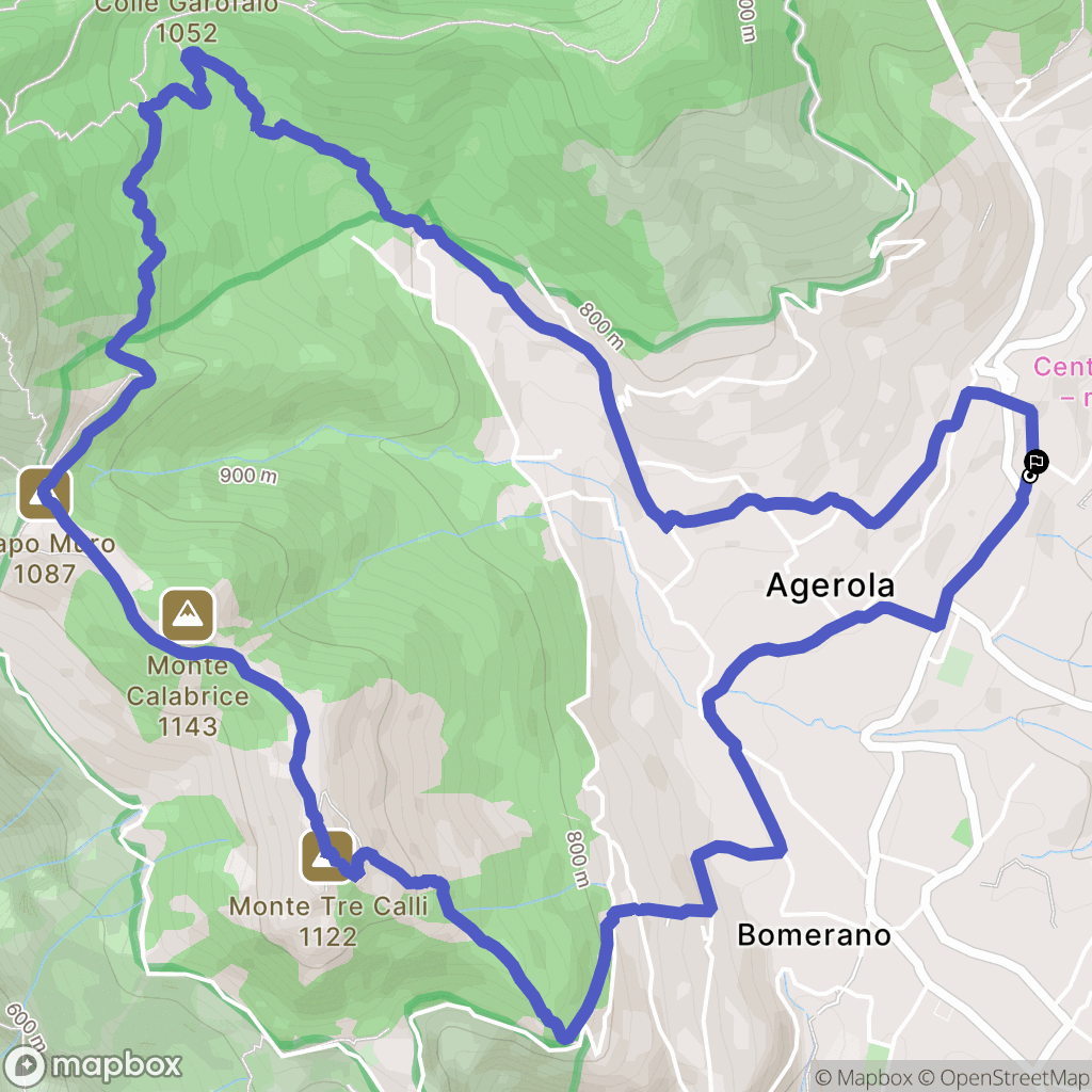 Pianillo : carte du parcours de randonnée - Italy