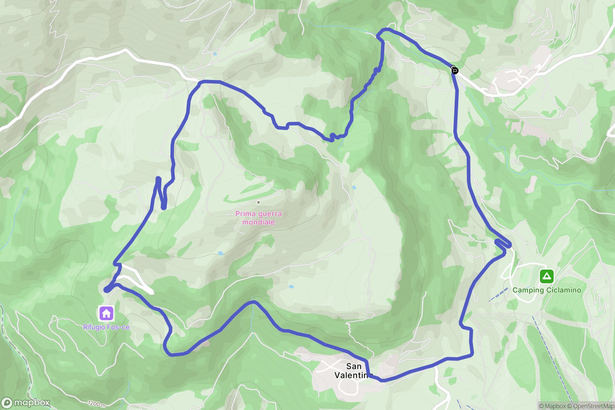  : carte du parcours de randonnée - Italy