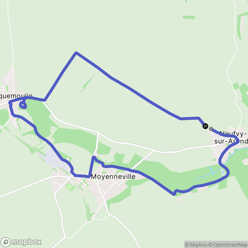 Neufvy-sur-Aronde : carte du parcours de randonnée - France