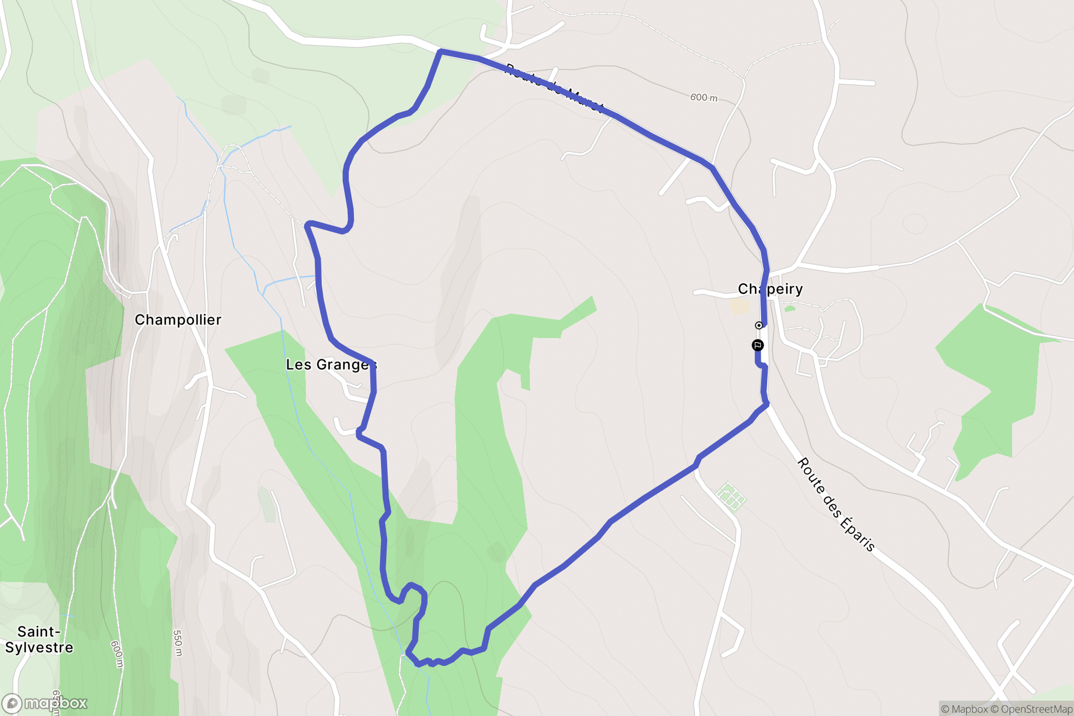 Chapeiry : carte du parcours de randonnée - France