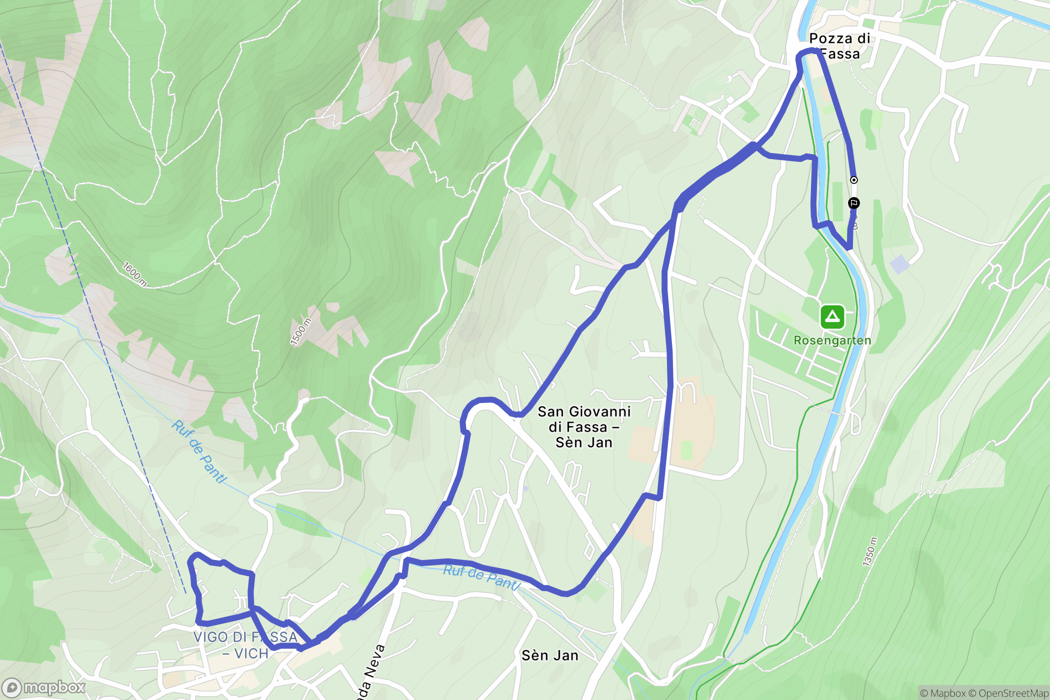  : carte du parcours de randonnée - Italy
