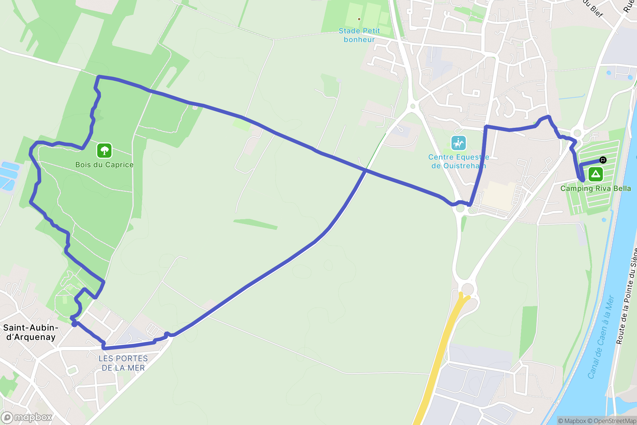 Ouistreham : carte du parcours de randonnée - France