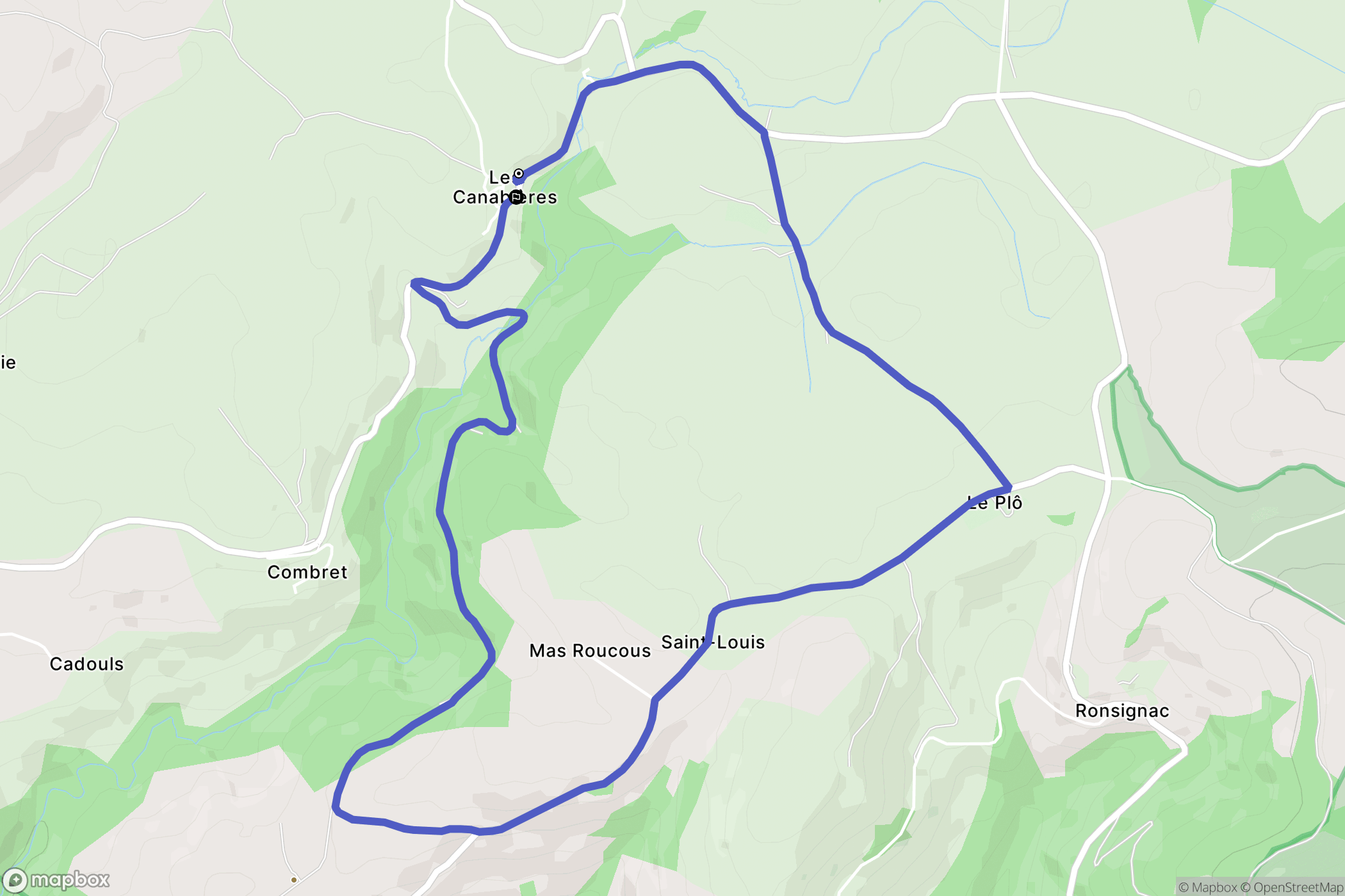 Salles-Curan : carte du parcours de randonnée - France