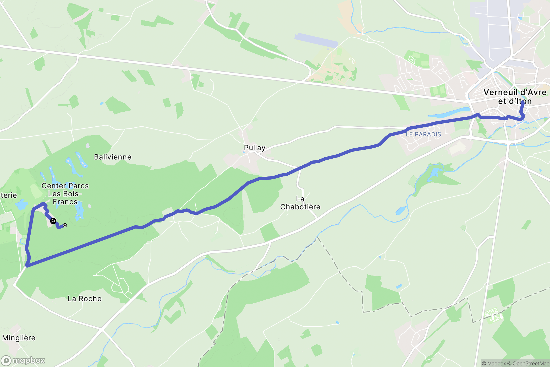 Pullay : carte du parcours de randonnée - France
