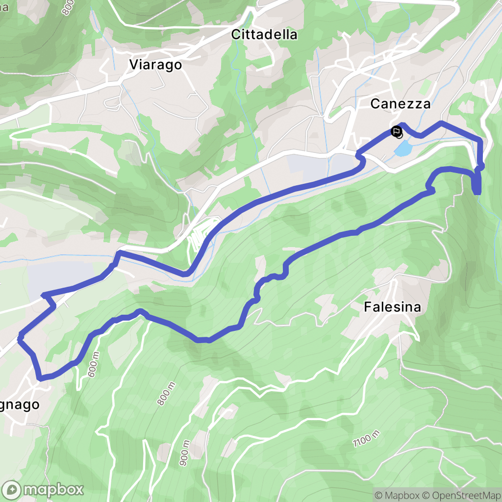Canezza : carte du parcours de randonnée - Italy