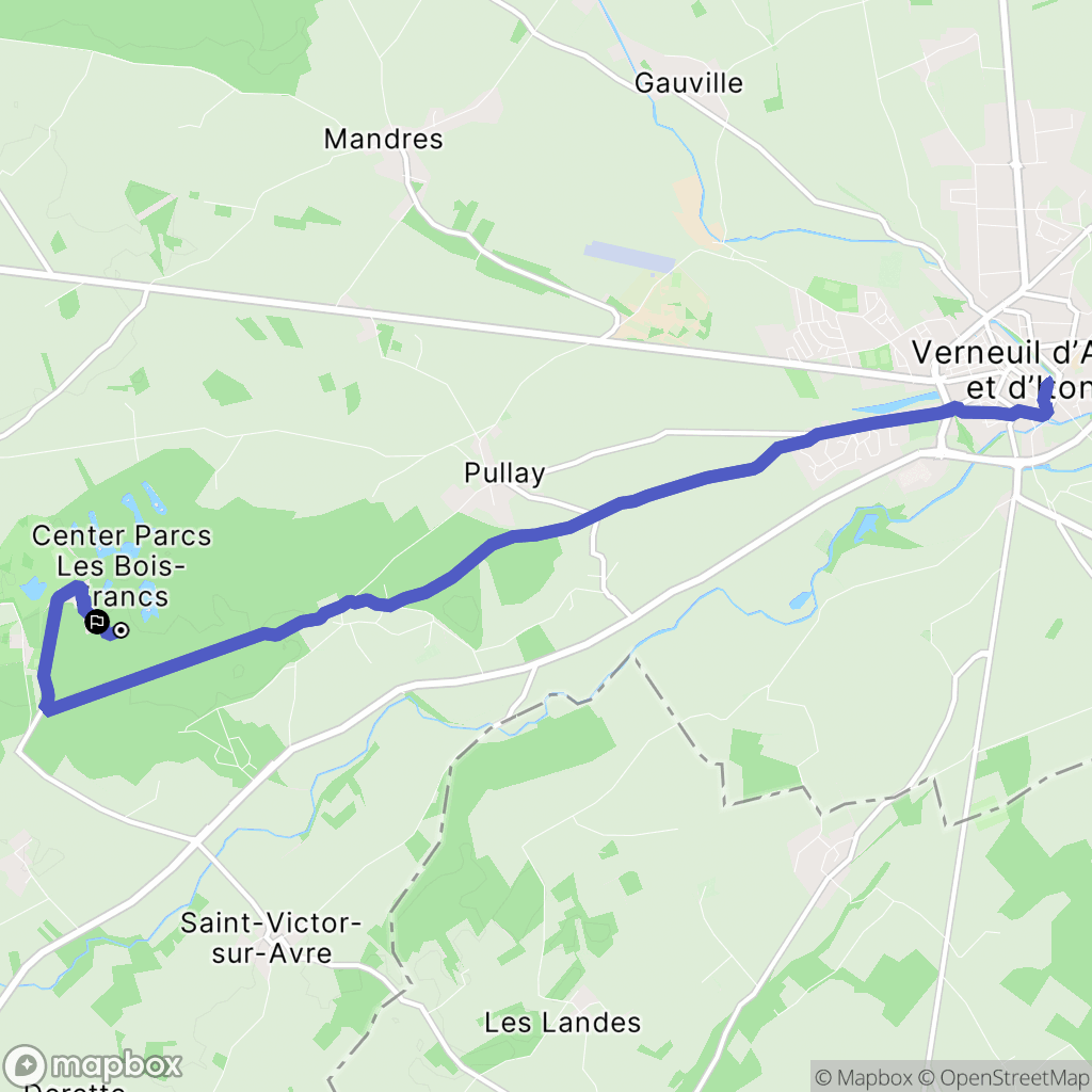 Pullay : carte du parcours de randonnée - France