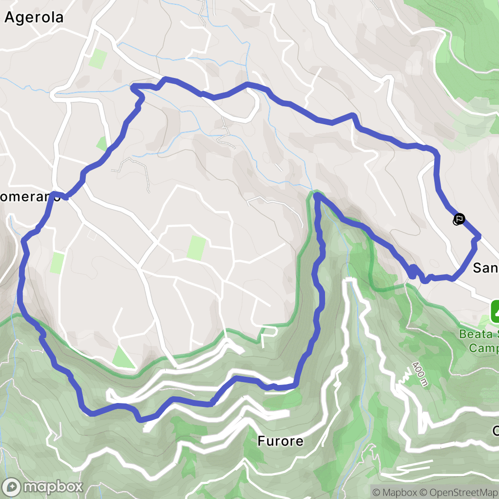 Pianillo : carte du parcours de randonnée - Italy