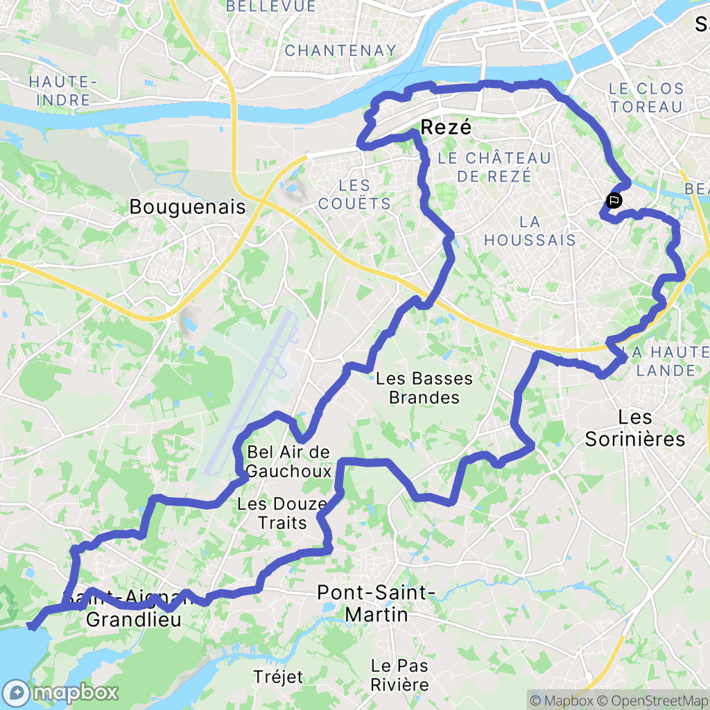 Rezé : carte du parcours de randonnée - France