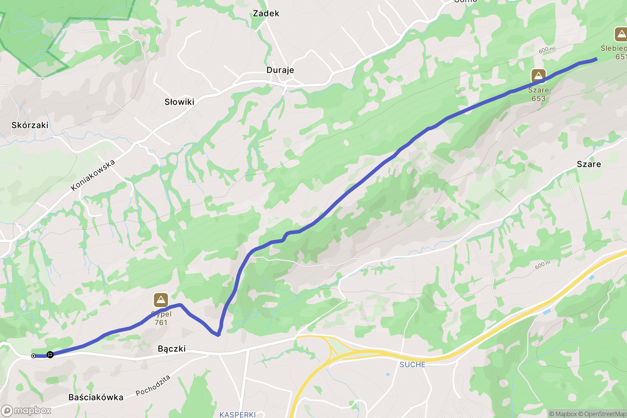 Laliki: mapa trasy - Poland