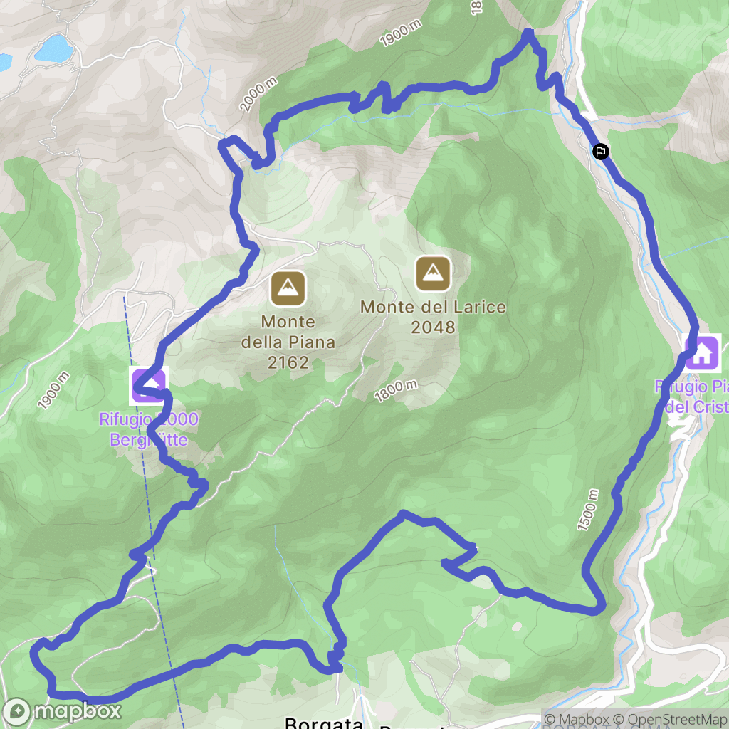  : carte du parcours de randonnée - Italy