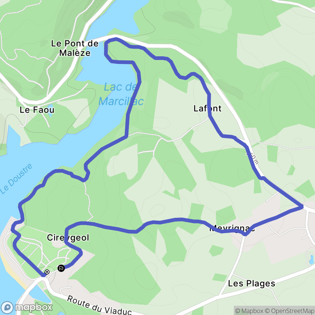 Marcillac-la-Croisille : carte du parcours de randonnée - France